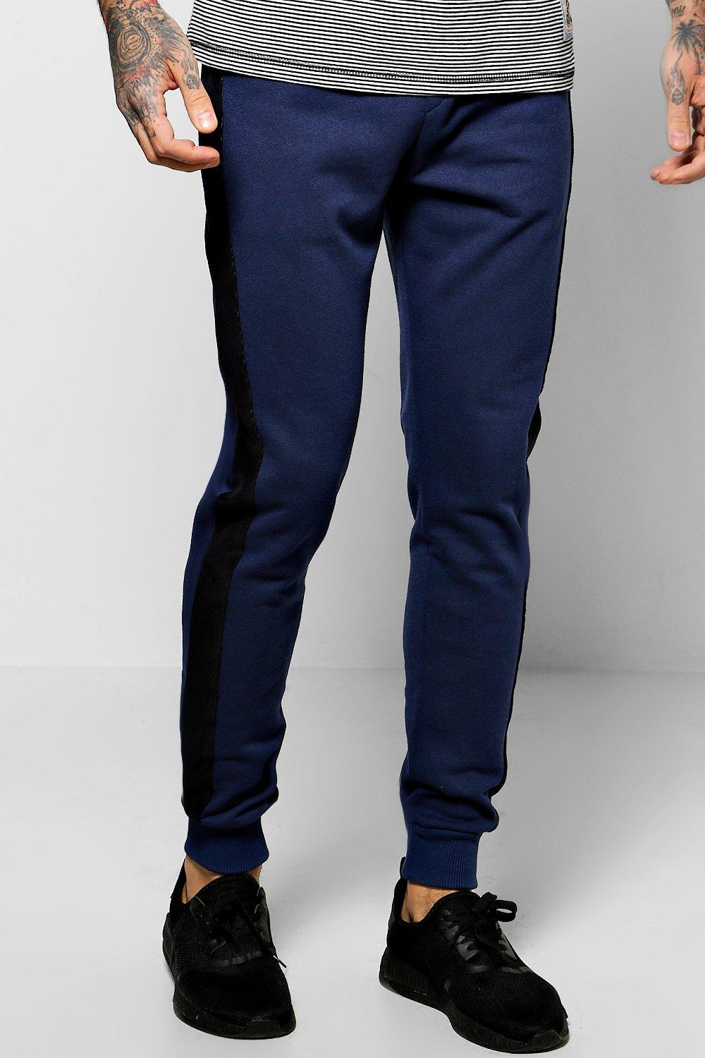 mens navy slim fit joggers