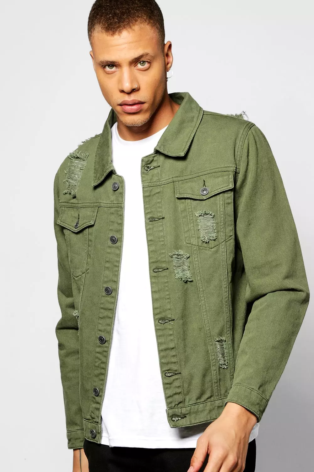 Mens denim shop jacket khaki