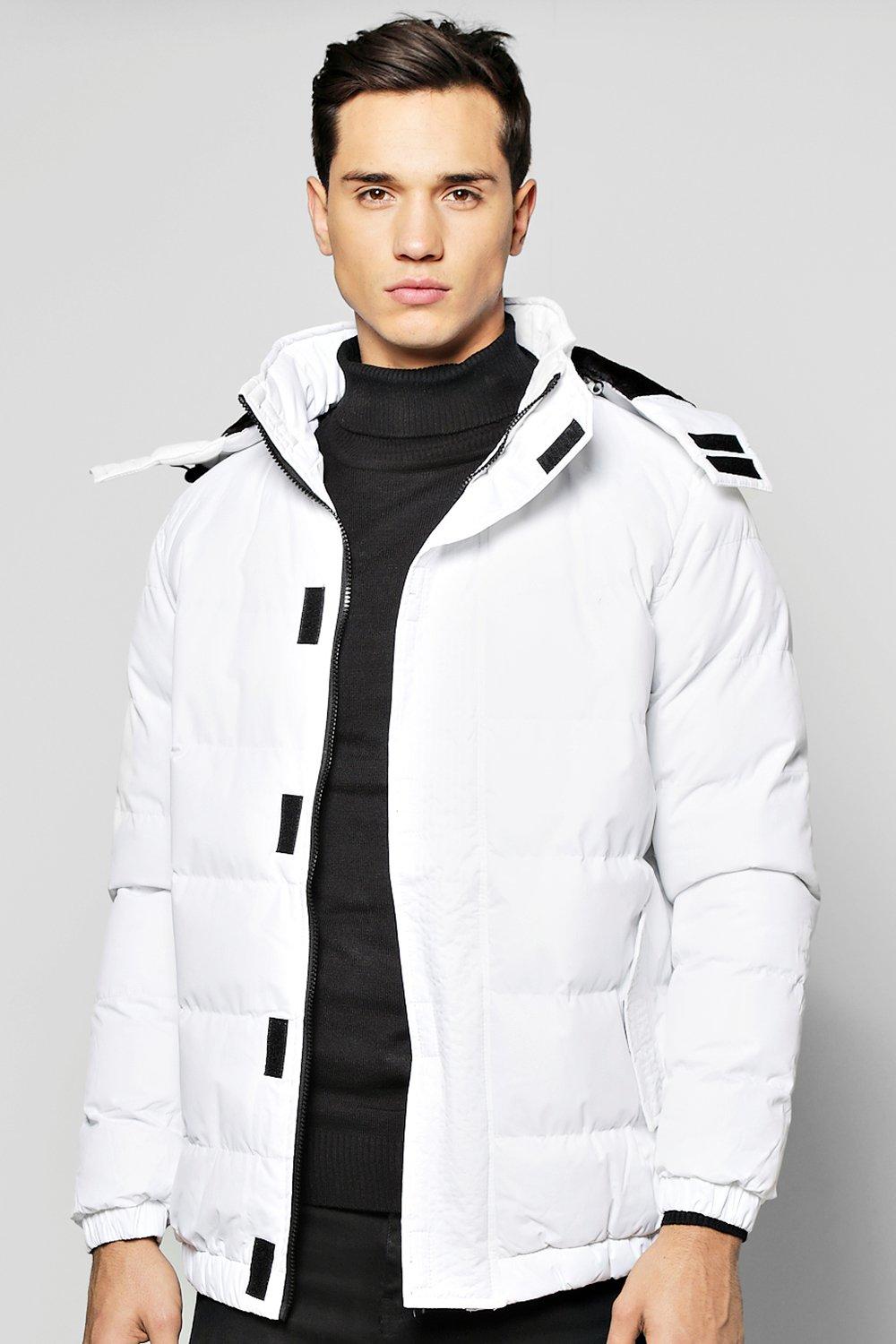 mens white parka with fur hood