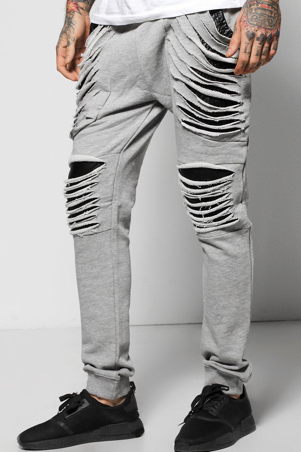 distressed jogger pants