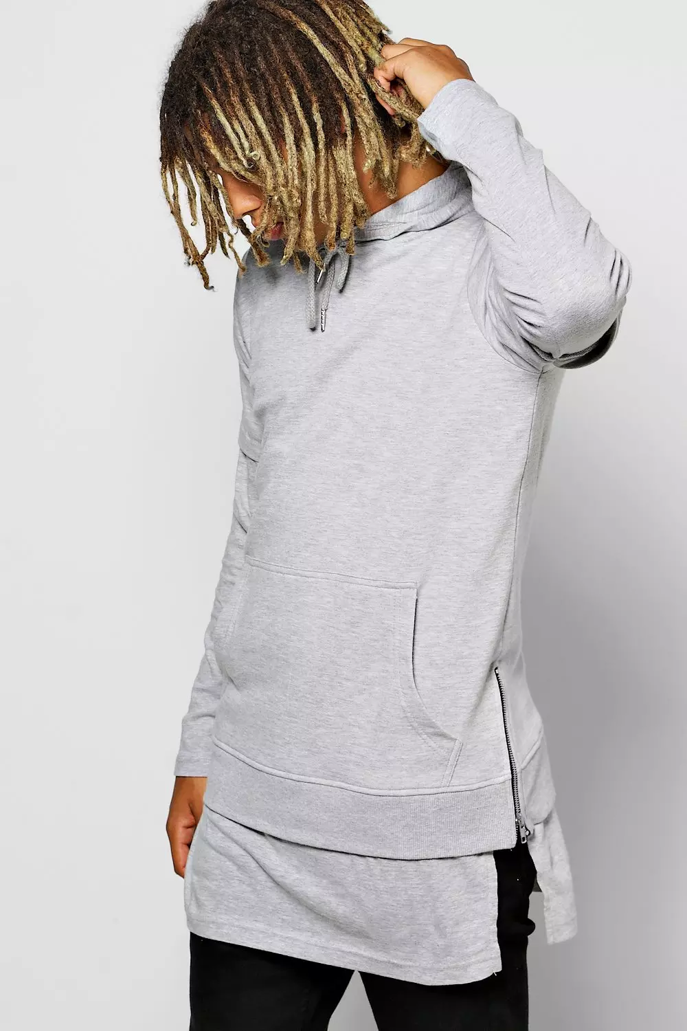 Mens longline clearance hoody