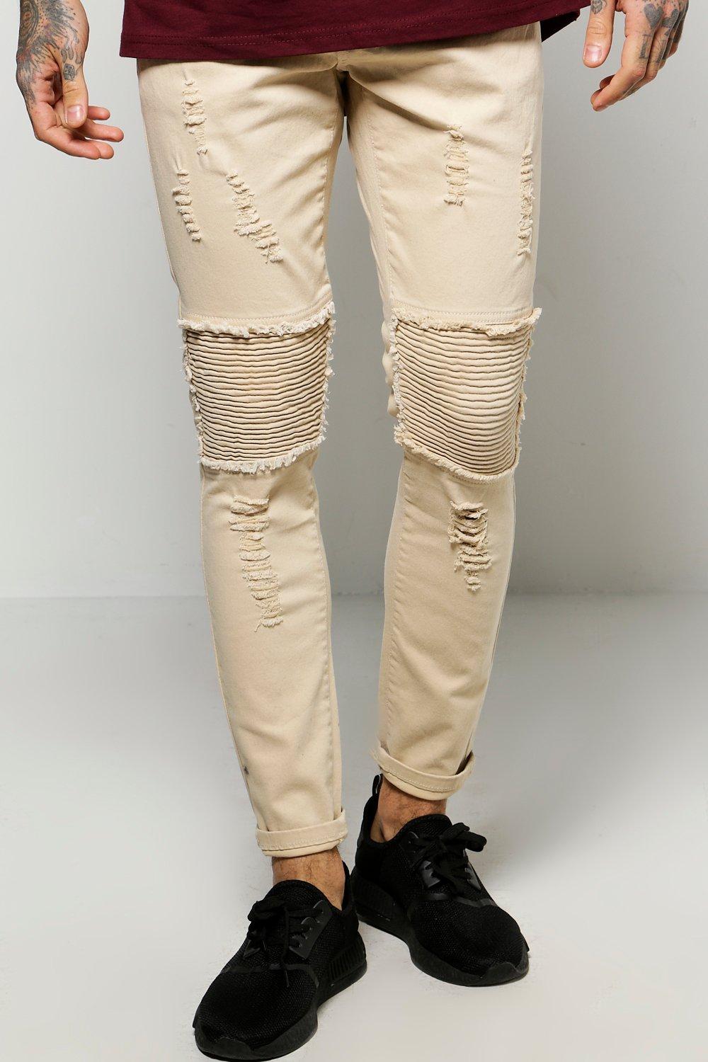 khaki biker jeans mens