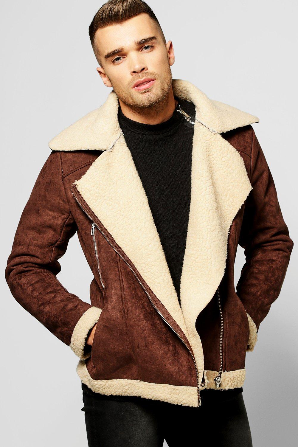 suedette aviator jacket