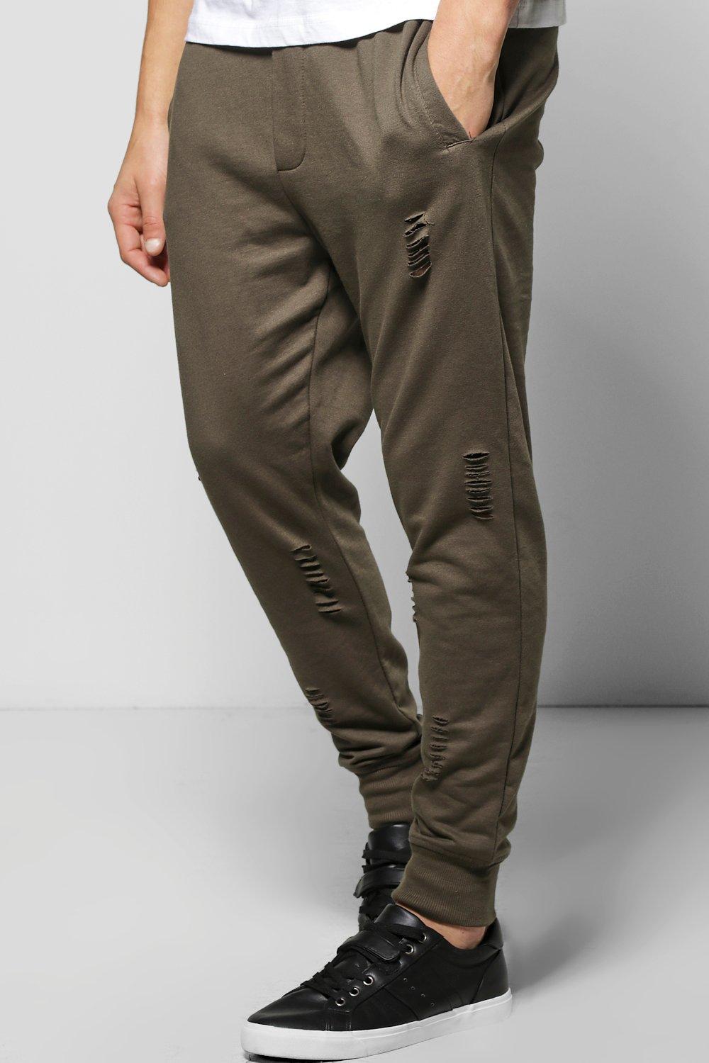 distressed joggers mens