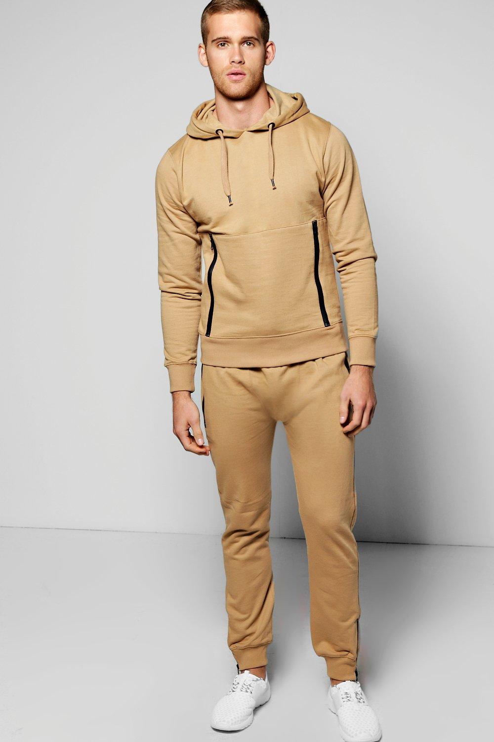 beige tracksuit men