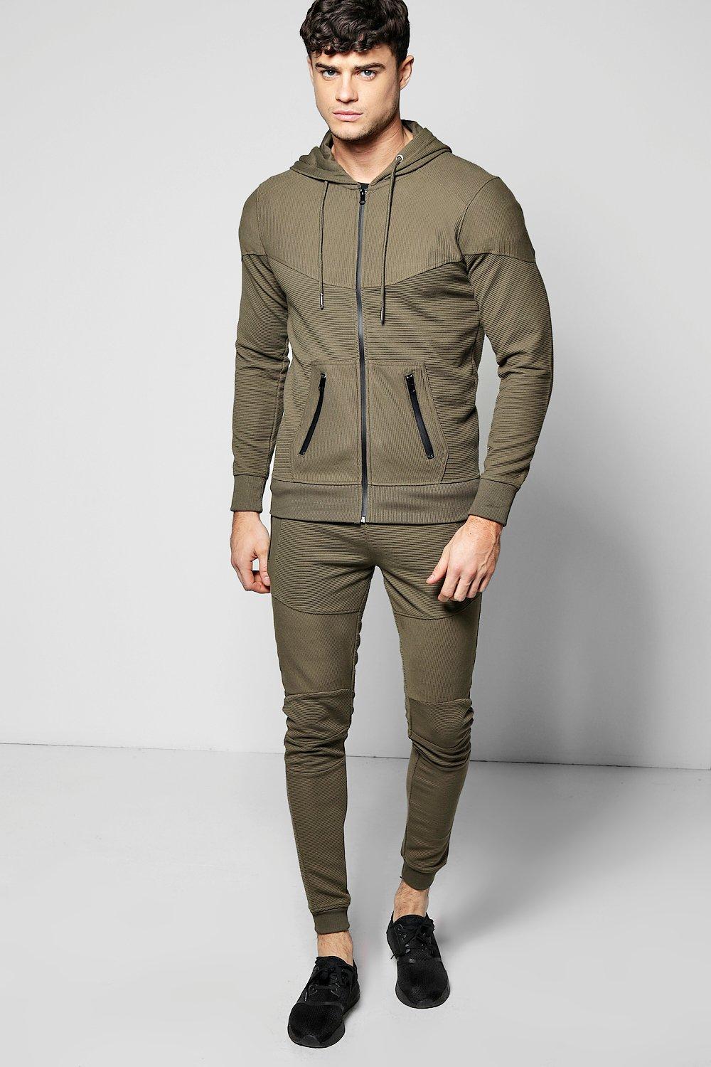 mens khaki tracksuit