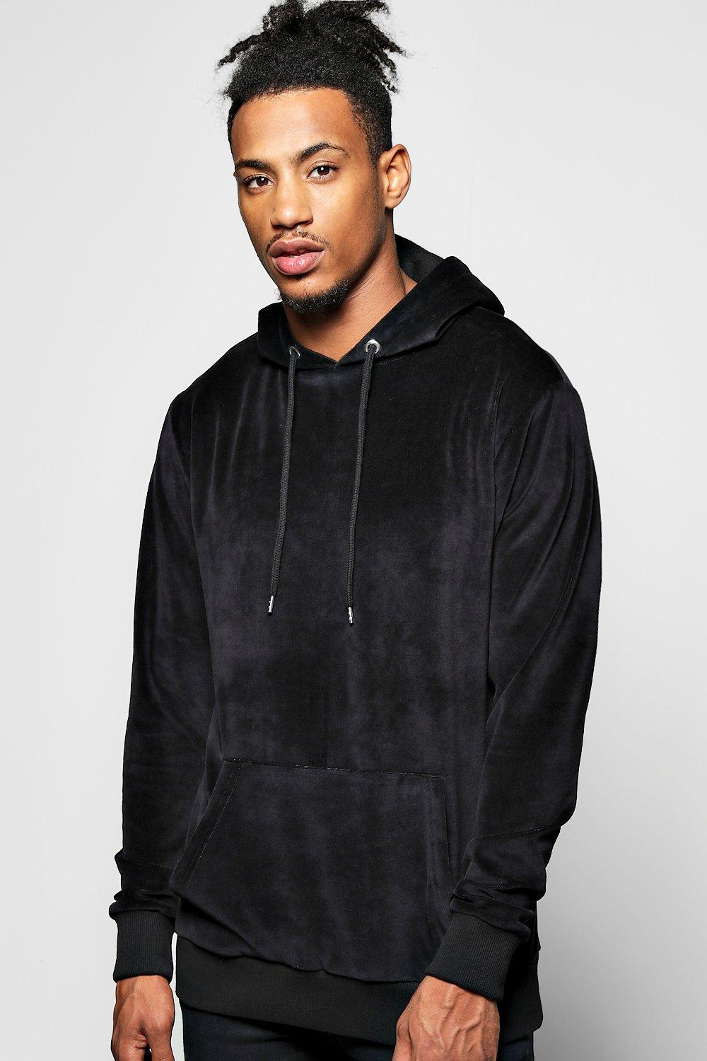 velour hoodie black