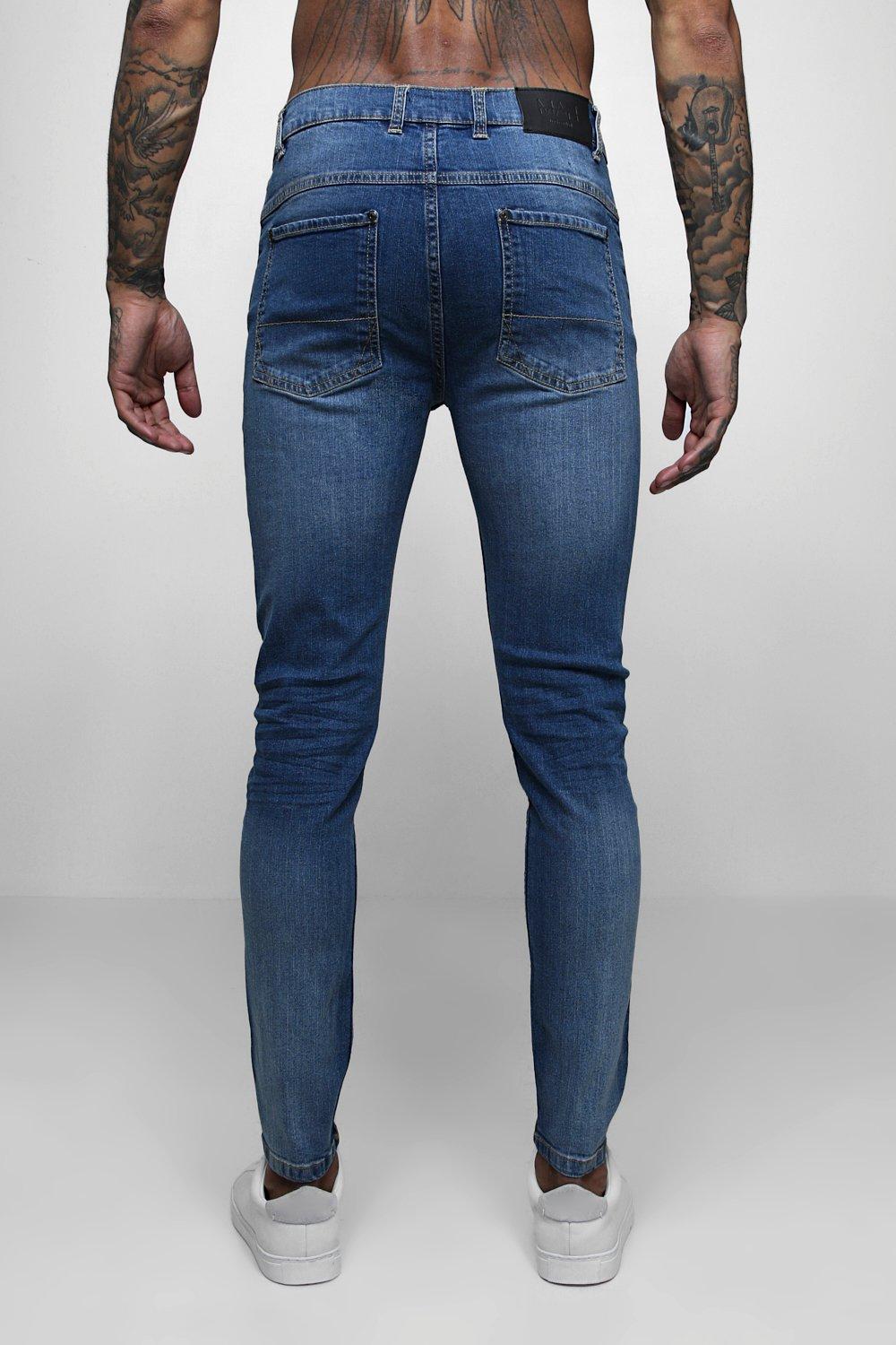 mid blue skinny jeans mens