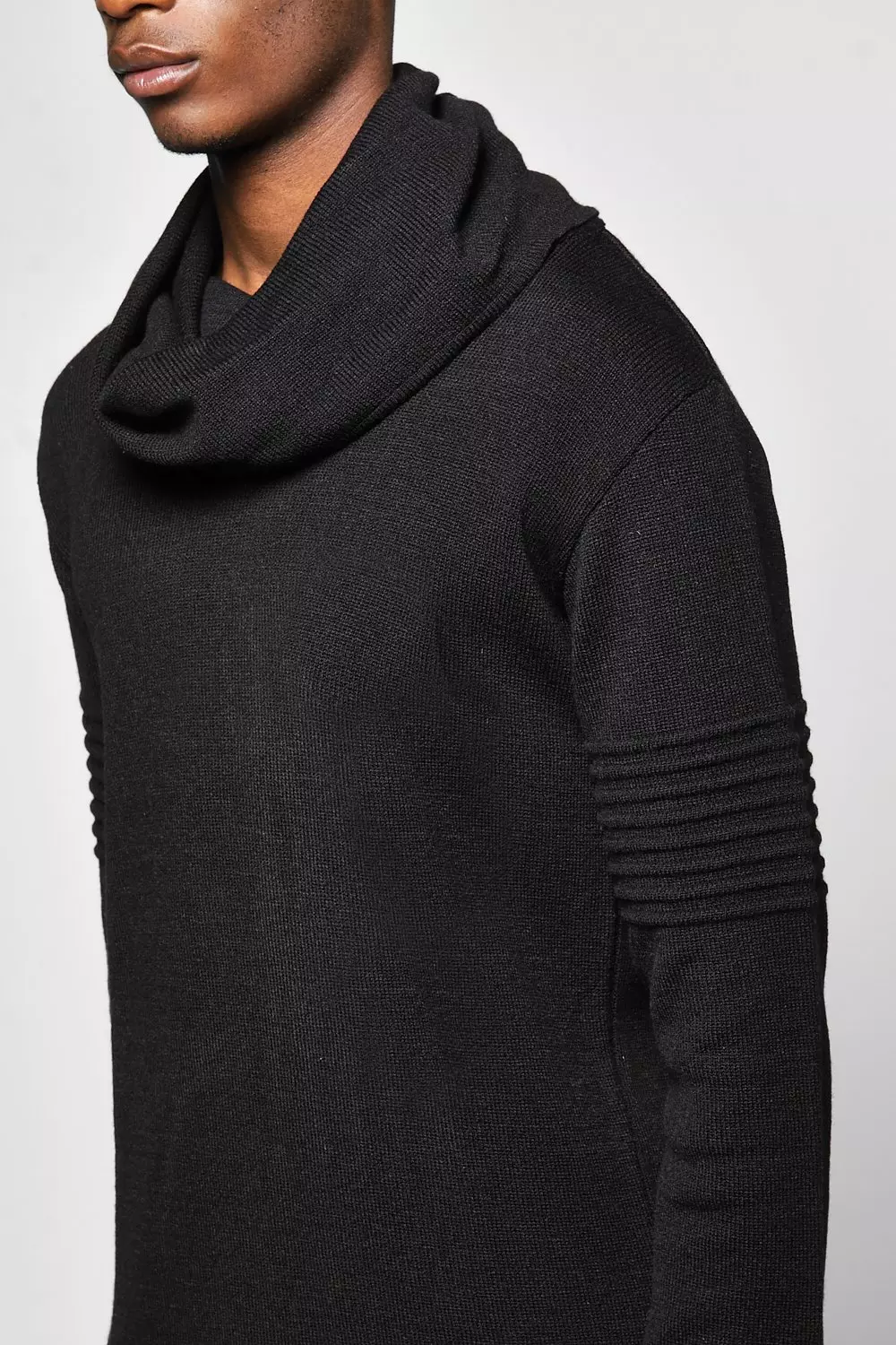 Mens cowl neck sweater sale