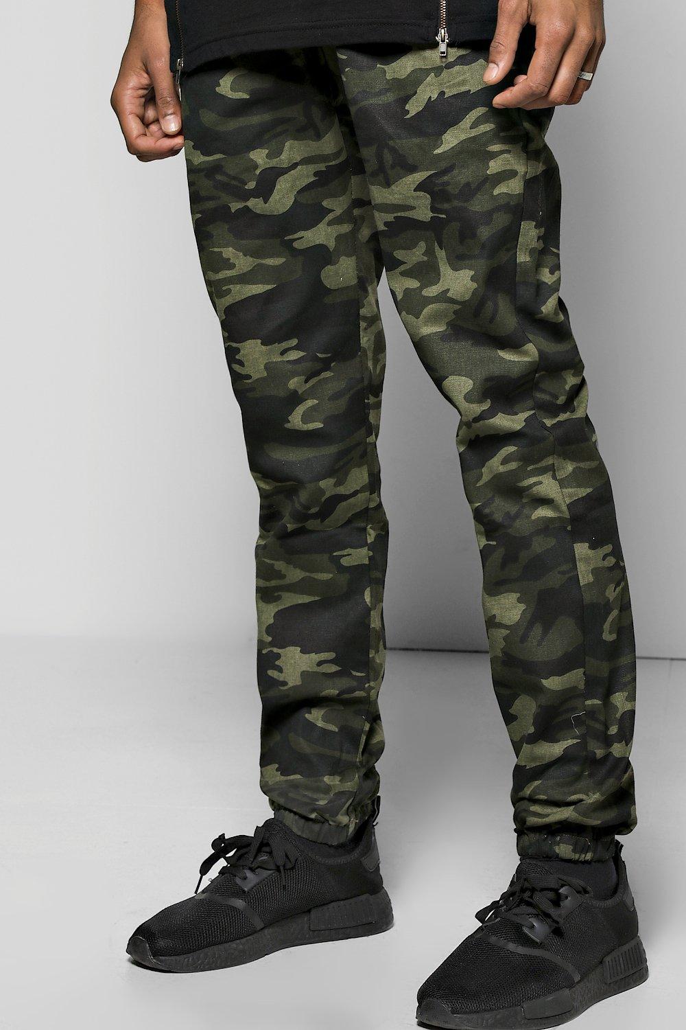 mens skinny camo joggers