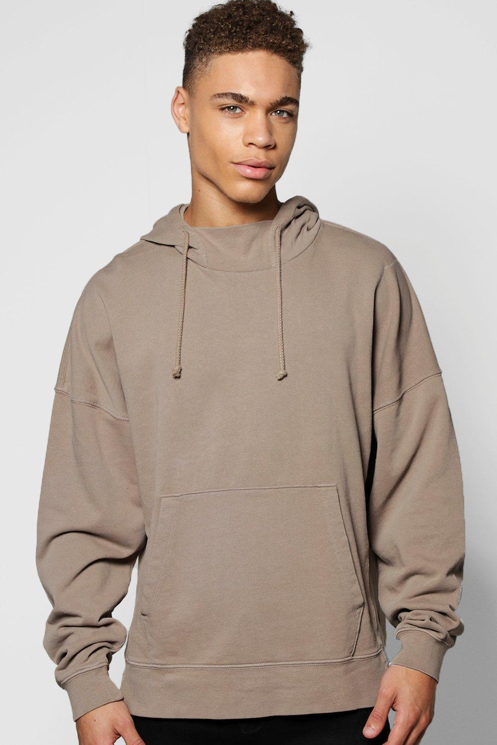 Oversized Hoodie with Stepped Hem - boohooMAN