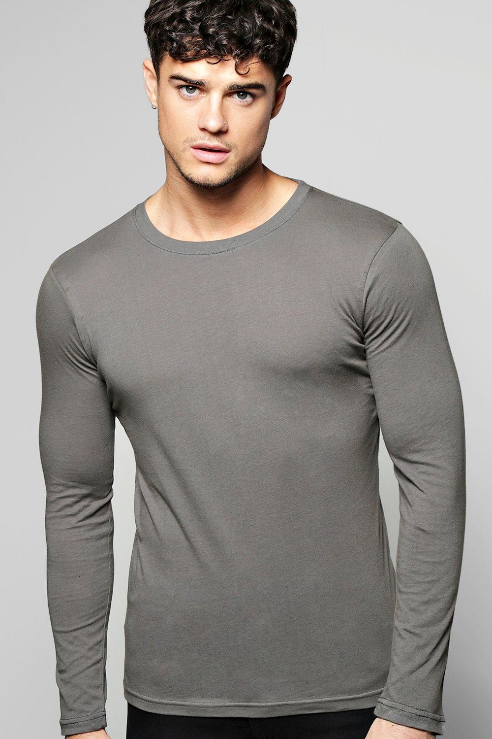 Boohoo Mens Basic Long Sleeve Crew Neck T Shirt | eBay