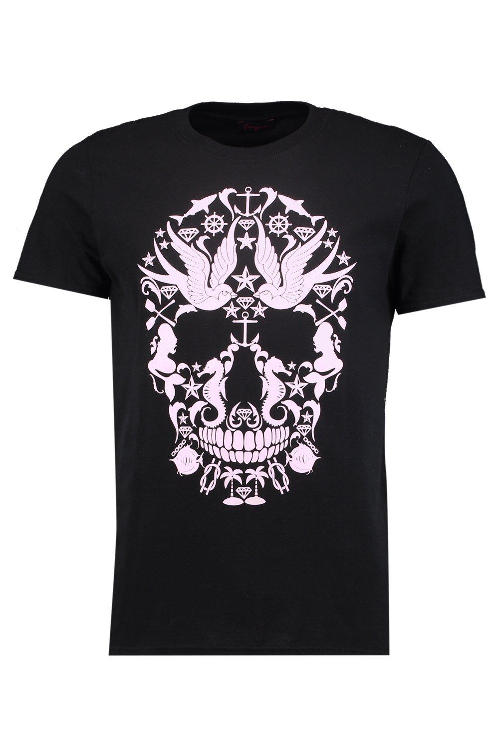 Boohoo Mens Skull Print T-Shirt | eBay