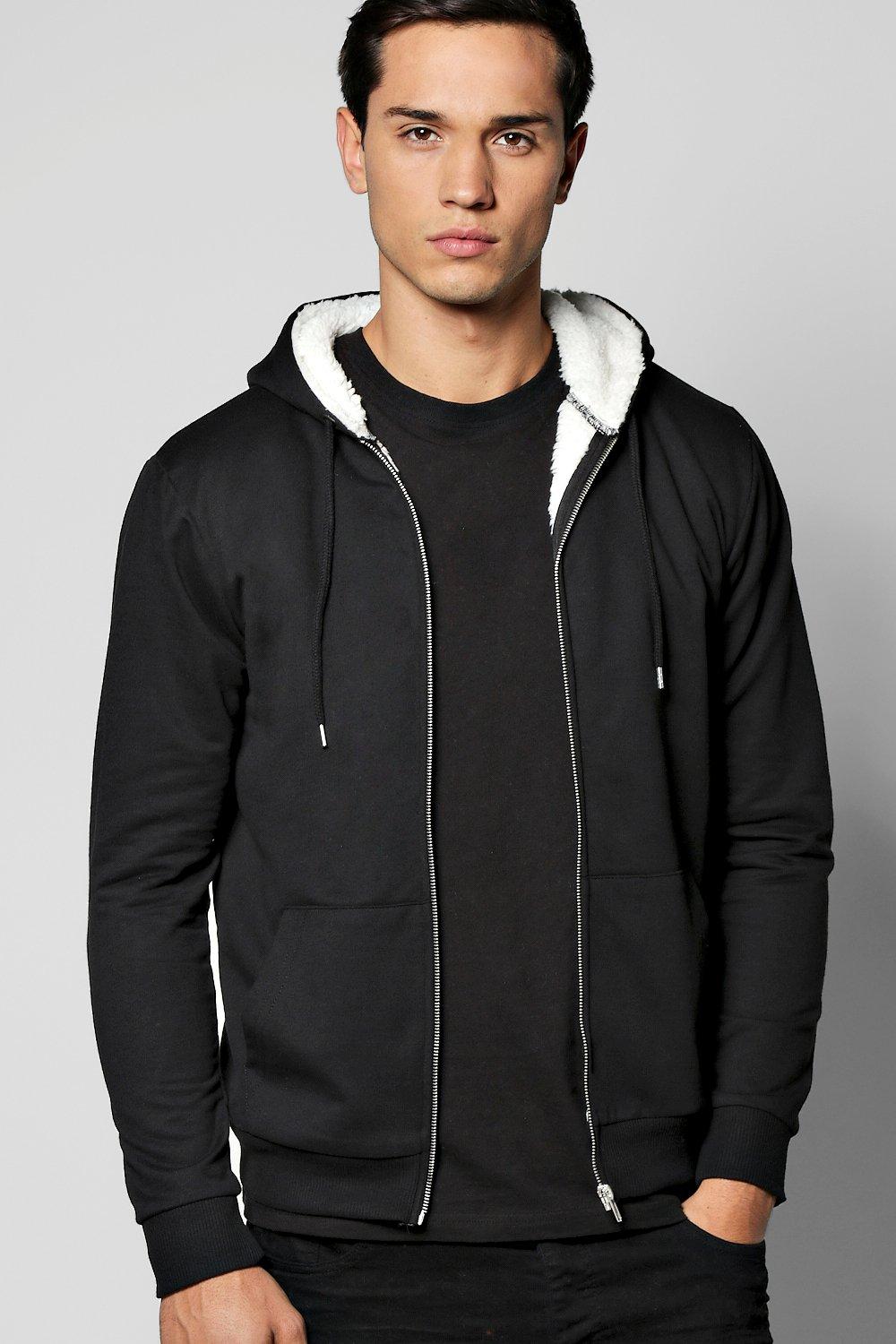 borg lined zip up hoodie