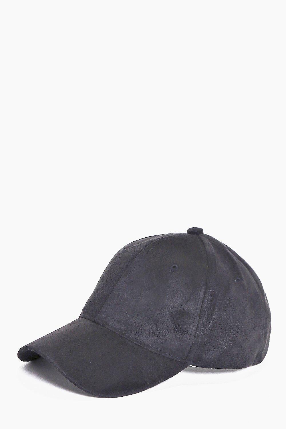 black suede baseball cap