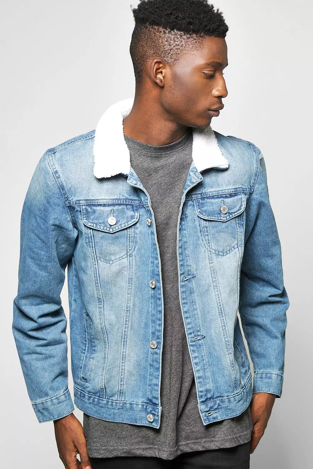 Borg denim jacket mens sale