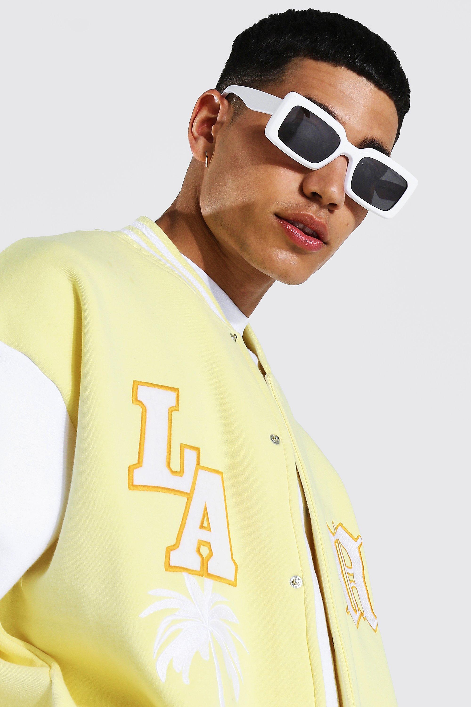 la badge jersey varsity bomber jacket