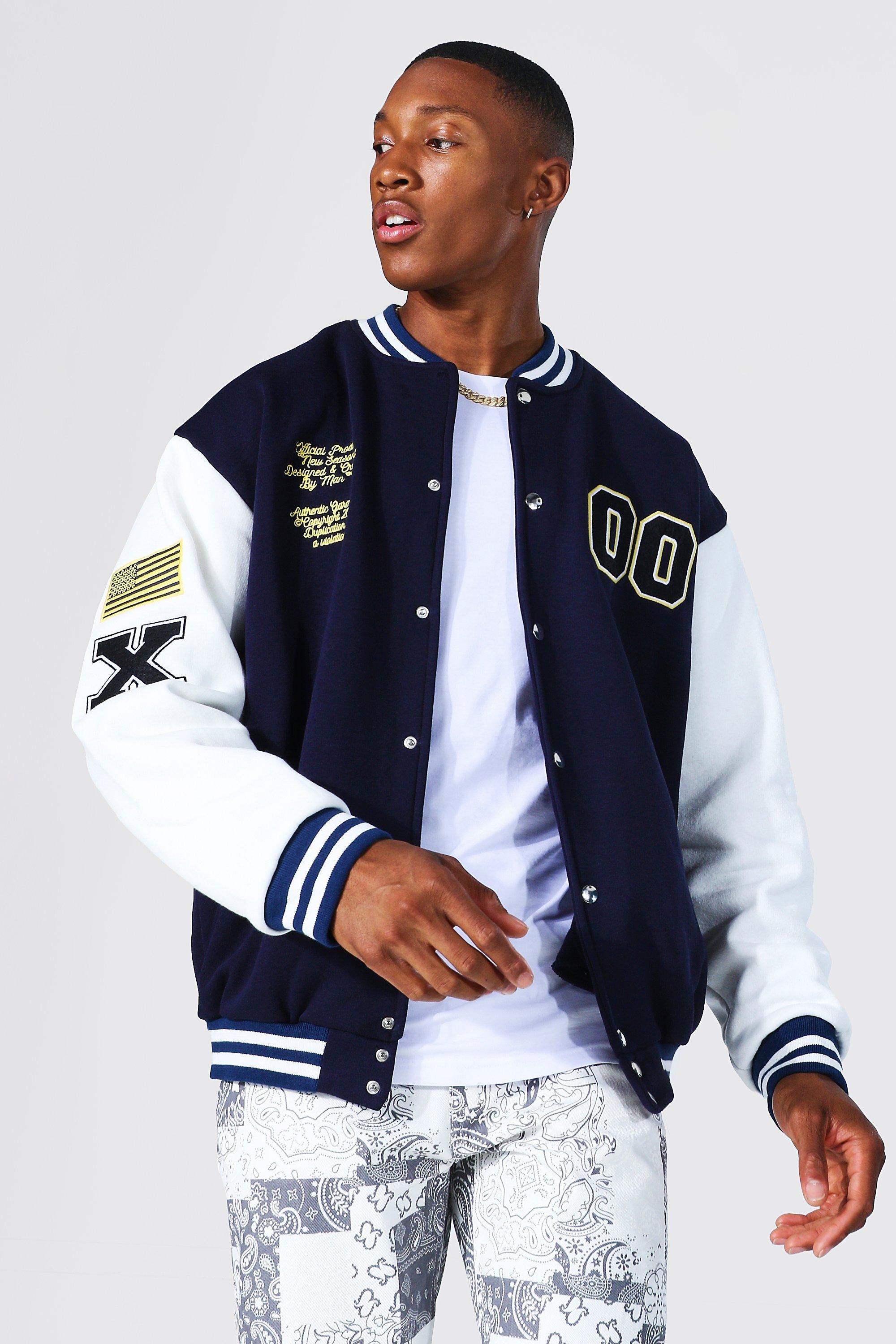 La Badge Jersey Varsity Bomber Jacket