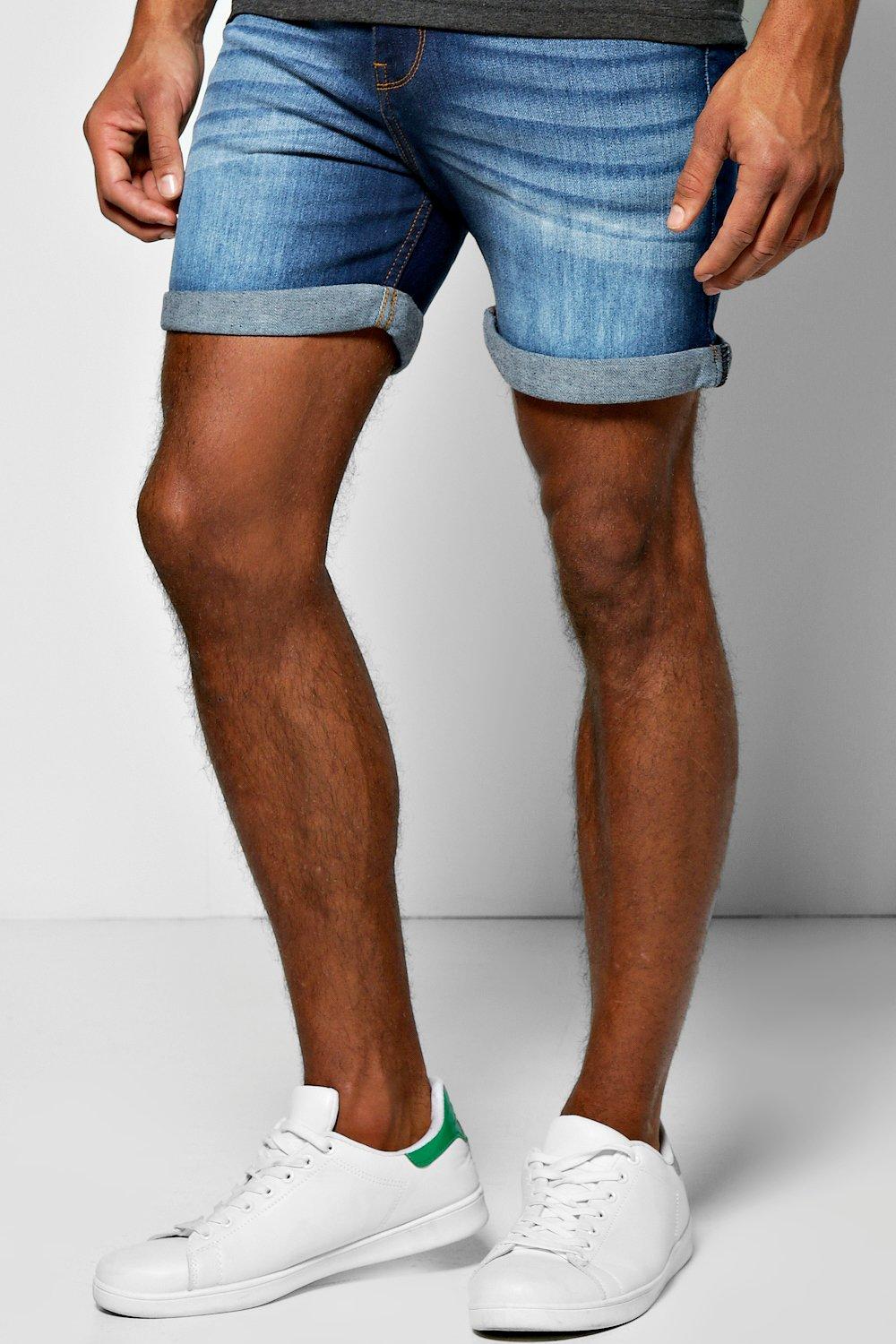 mens slim jean shorts