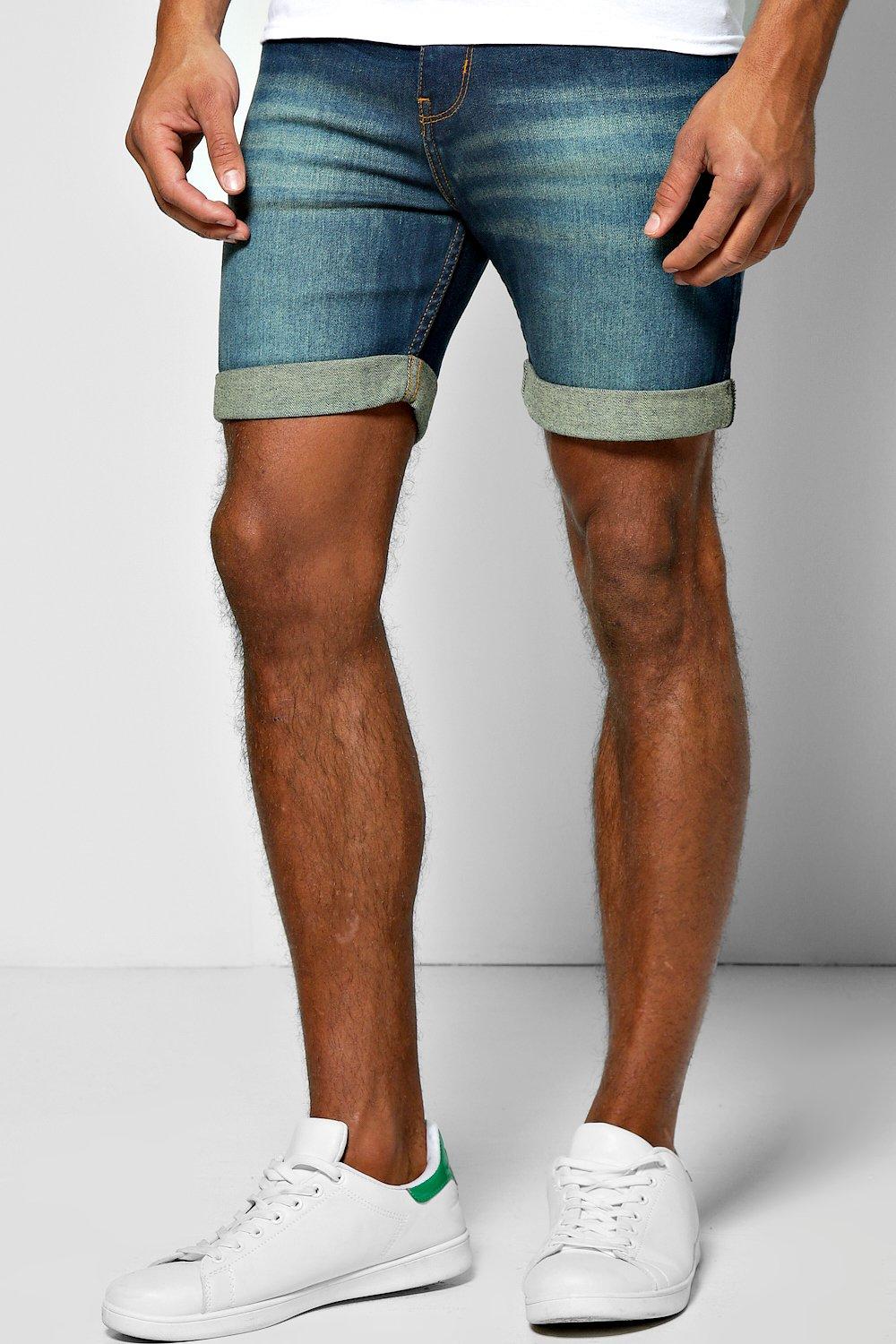 skinny fit denim shorts