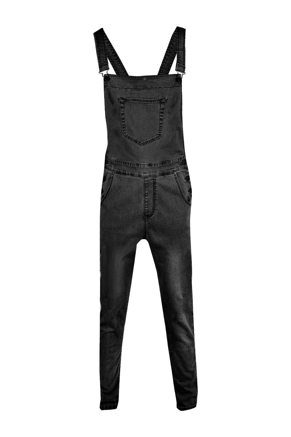 black slim overalls