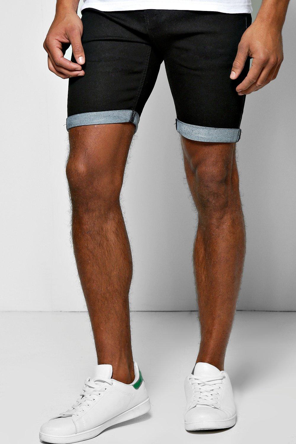 black skinny shorts