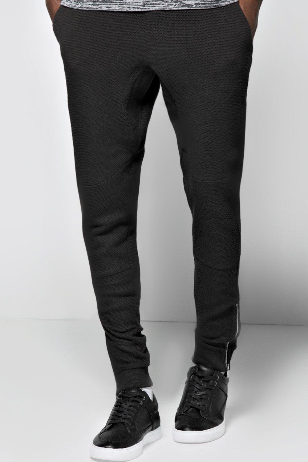 mens black skinny tracksuit