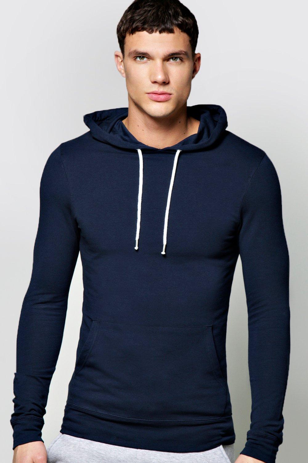 muscle fit hoodie black