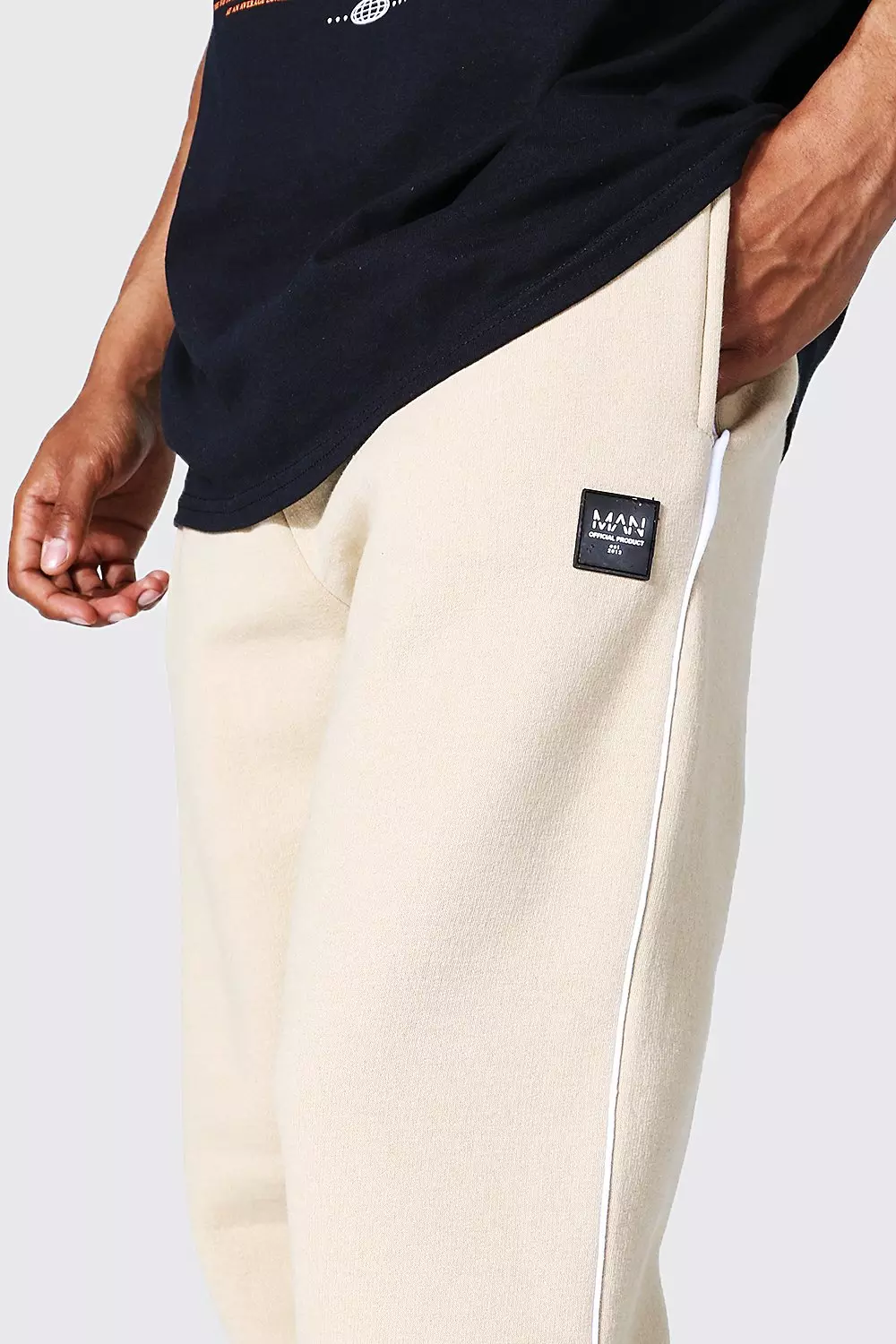 Regular Original Man Piping Detail Sweatpants | boohooMAN USA