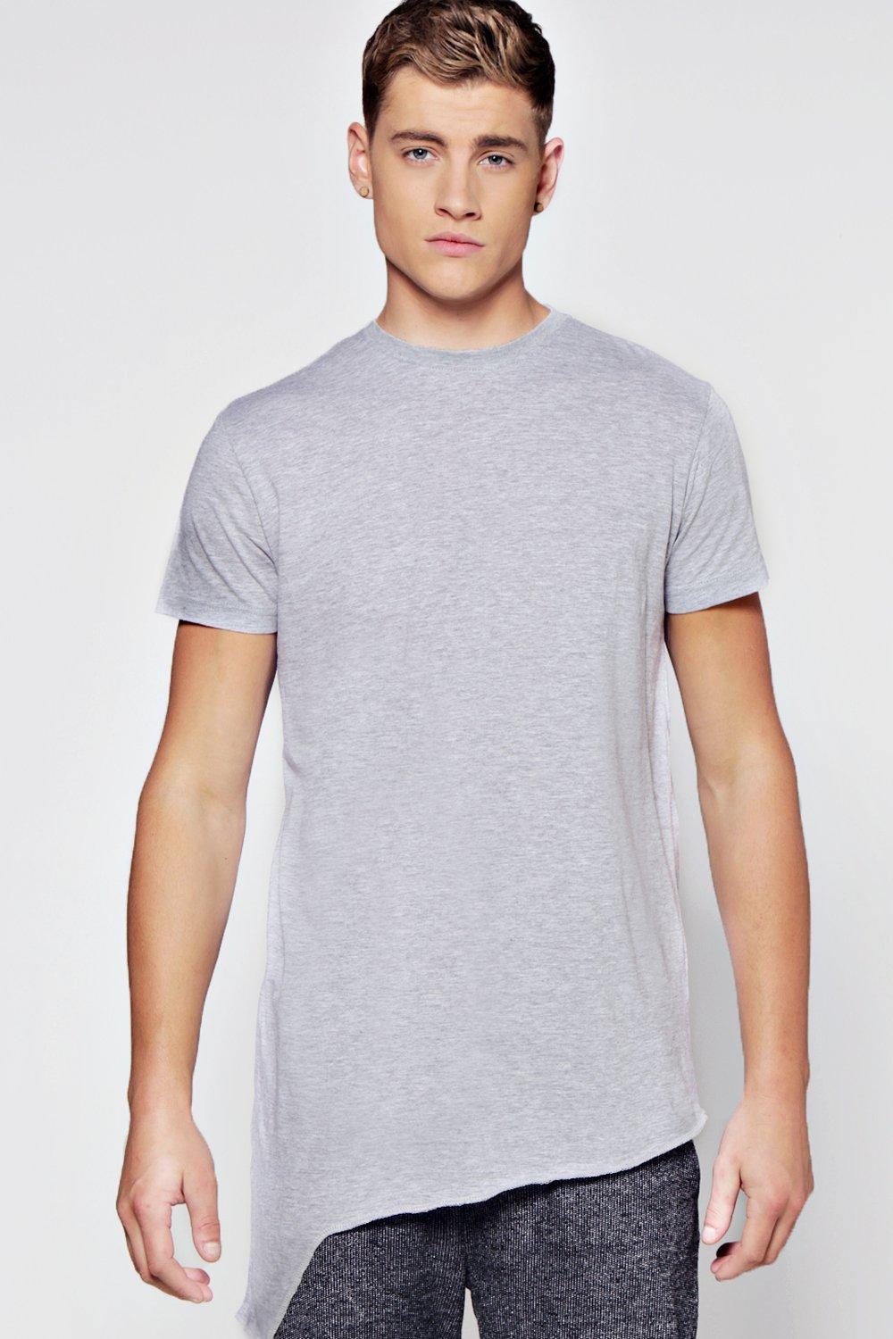 Boohoo Mens Longline Stepped Hem Asymmetric T Shirt | eBay