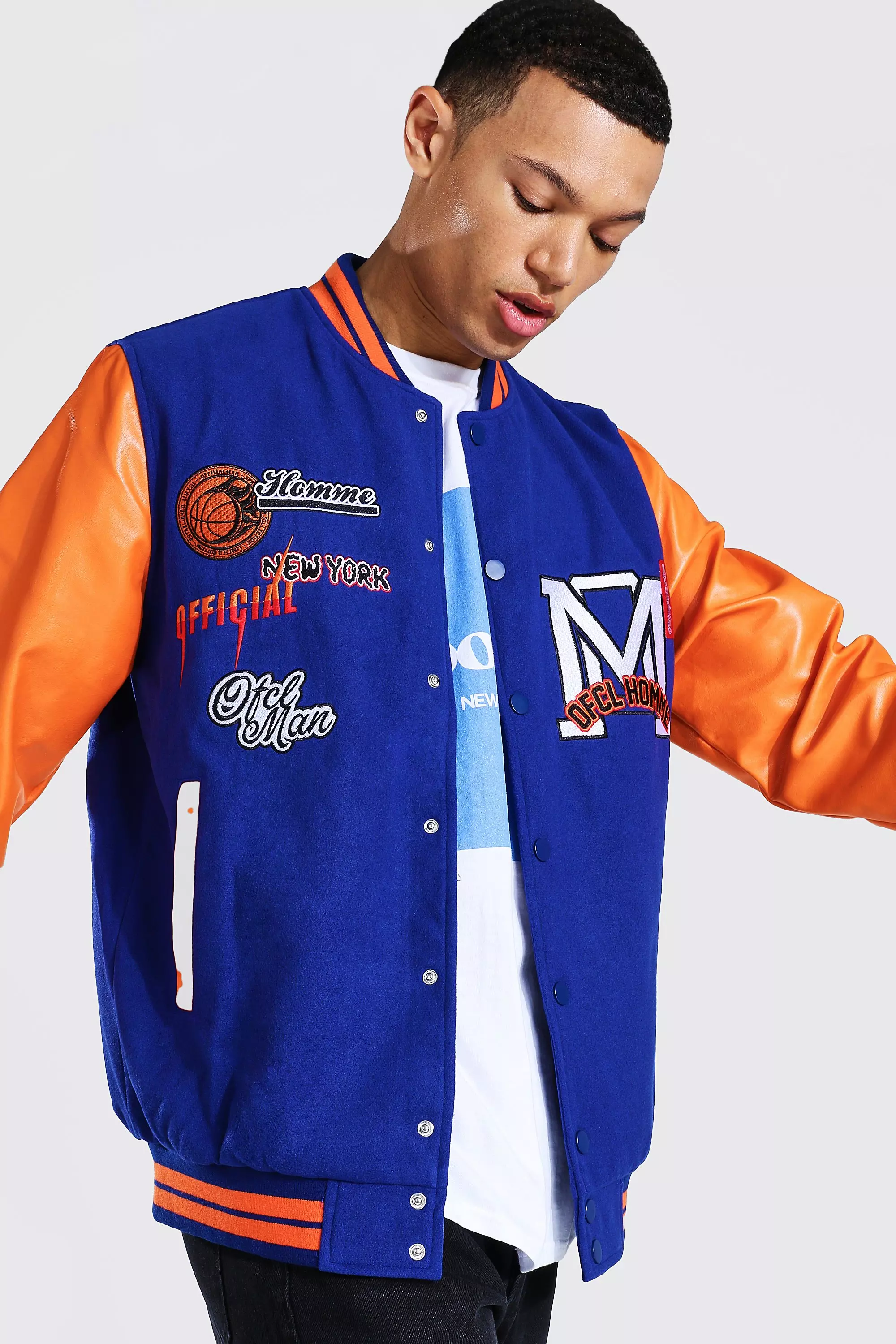 Men's Varsity Bomber Jacket, Men's Clearance