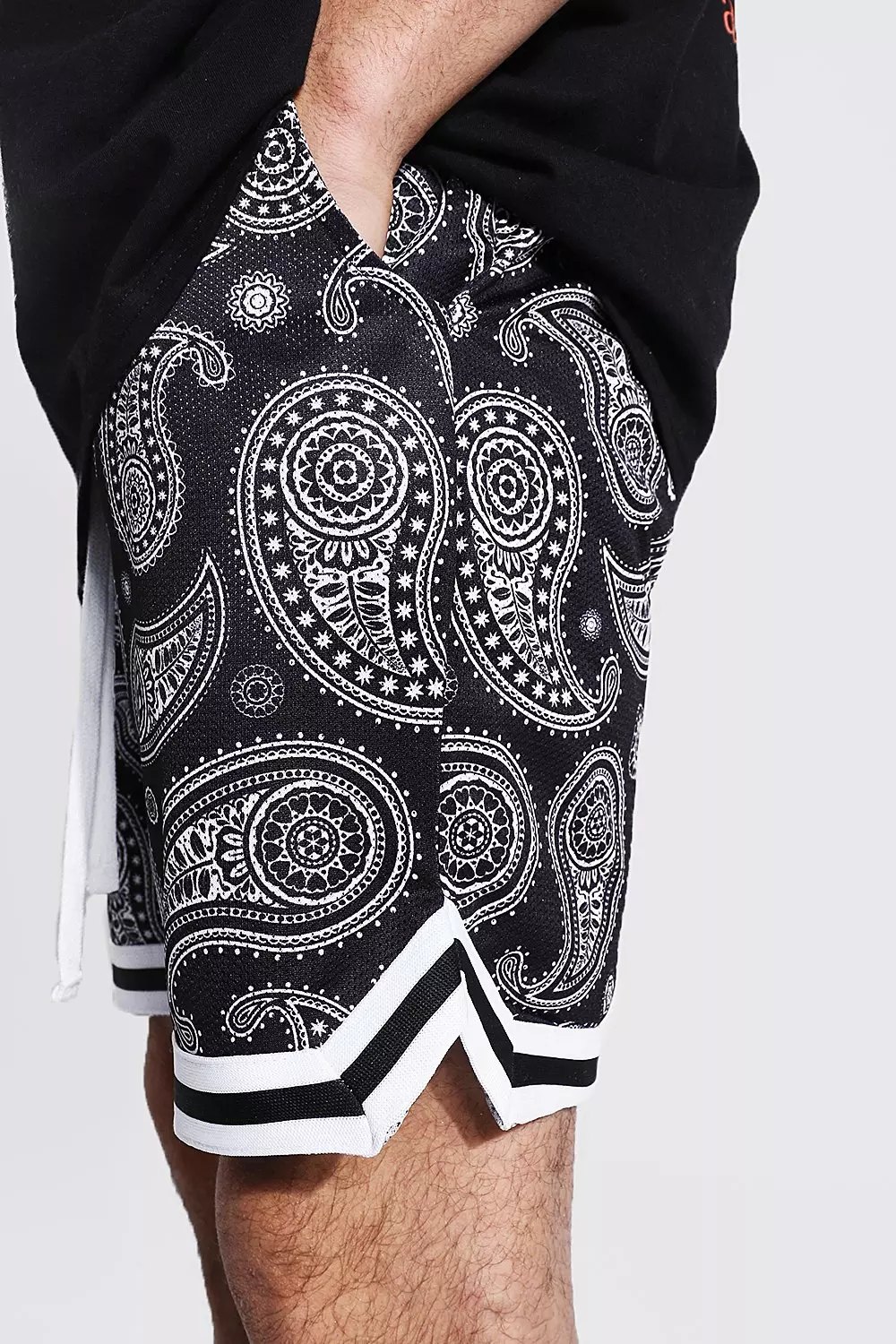 Oversized Bandana Basketball Knitted Shorts