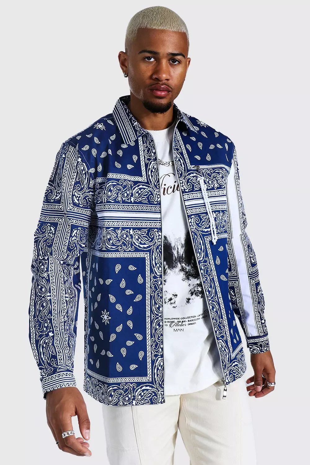 Blue bandana jacket clearance mens