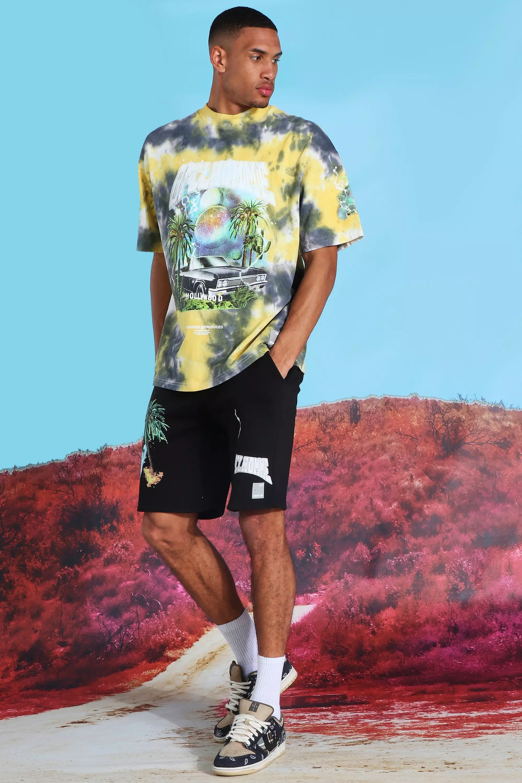 Tee shirt homme tie and dye hot sale