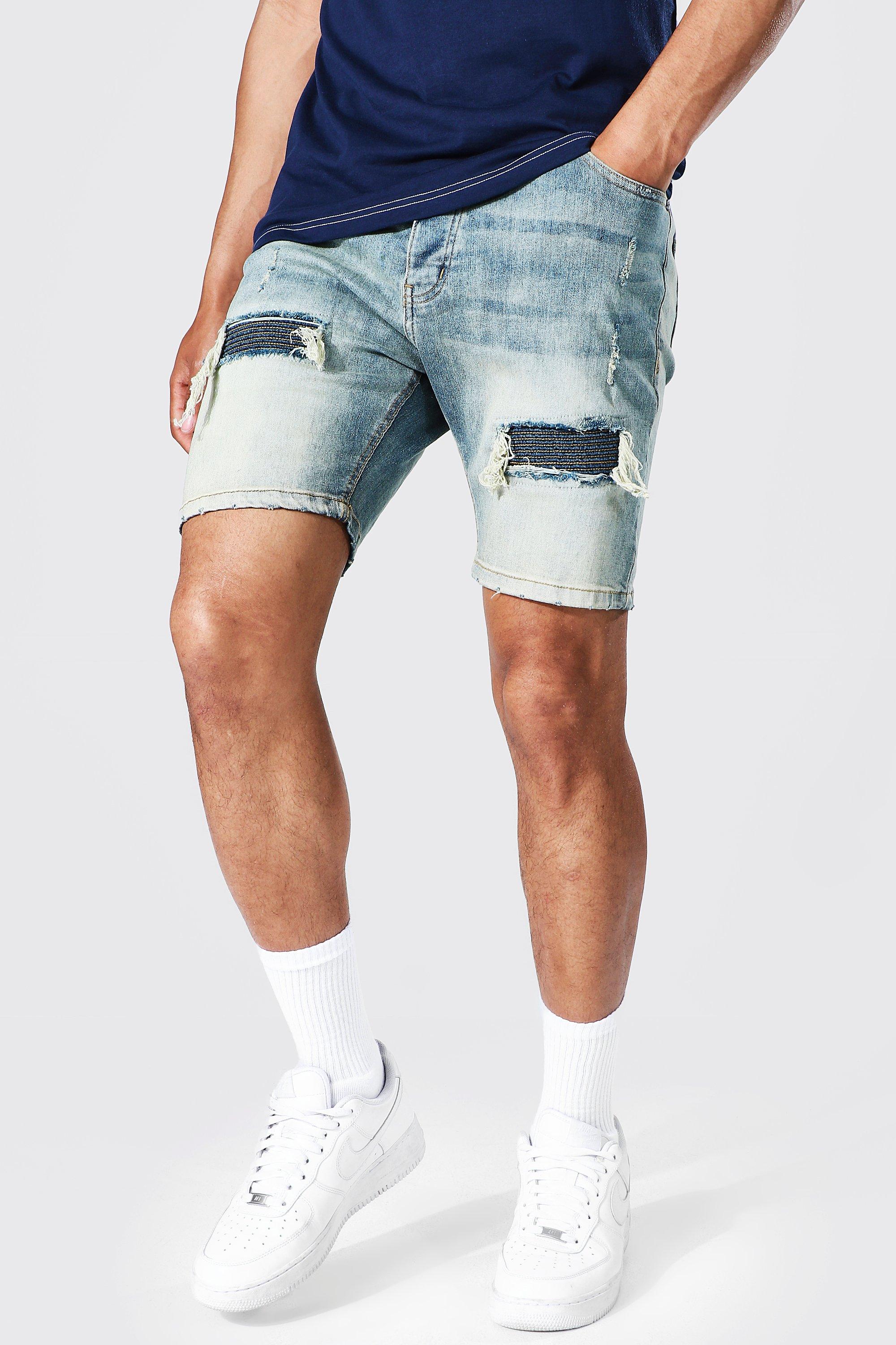 biker jeans short