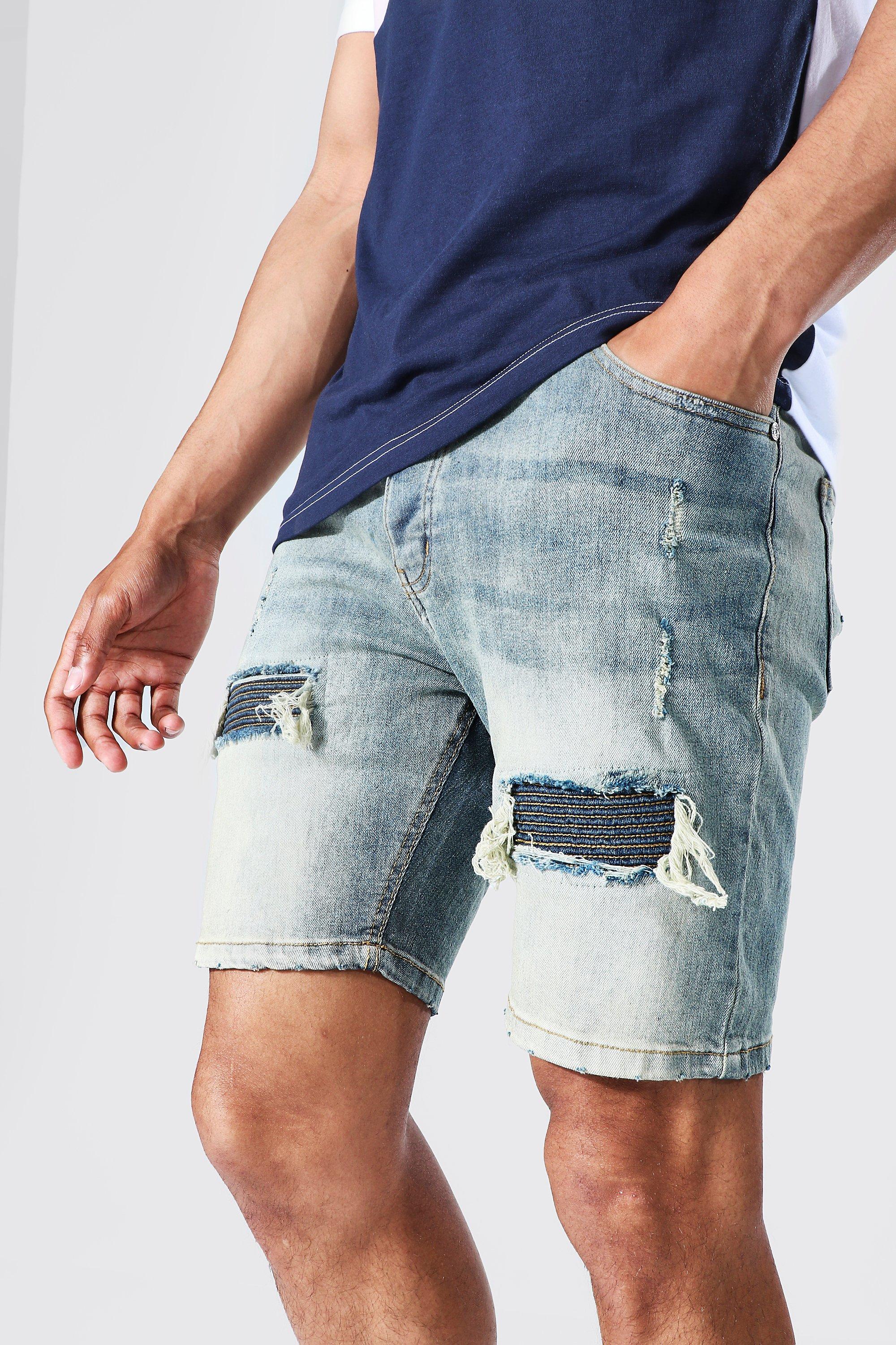 biker jeans short