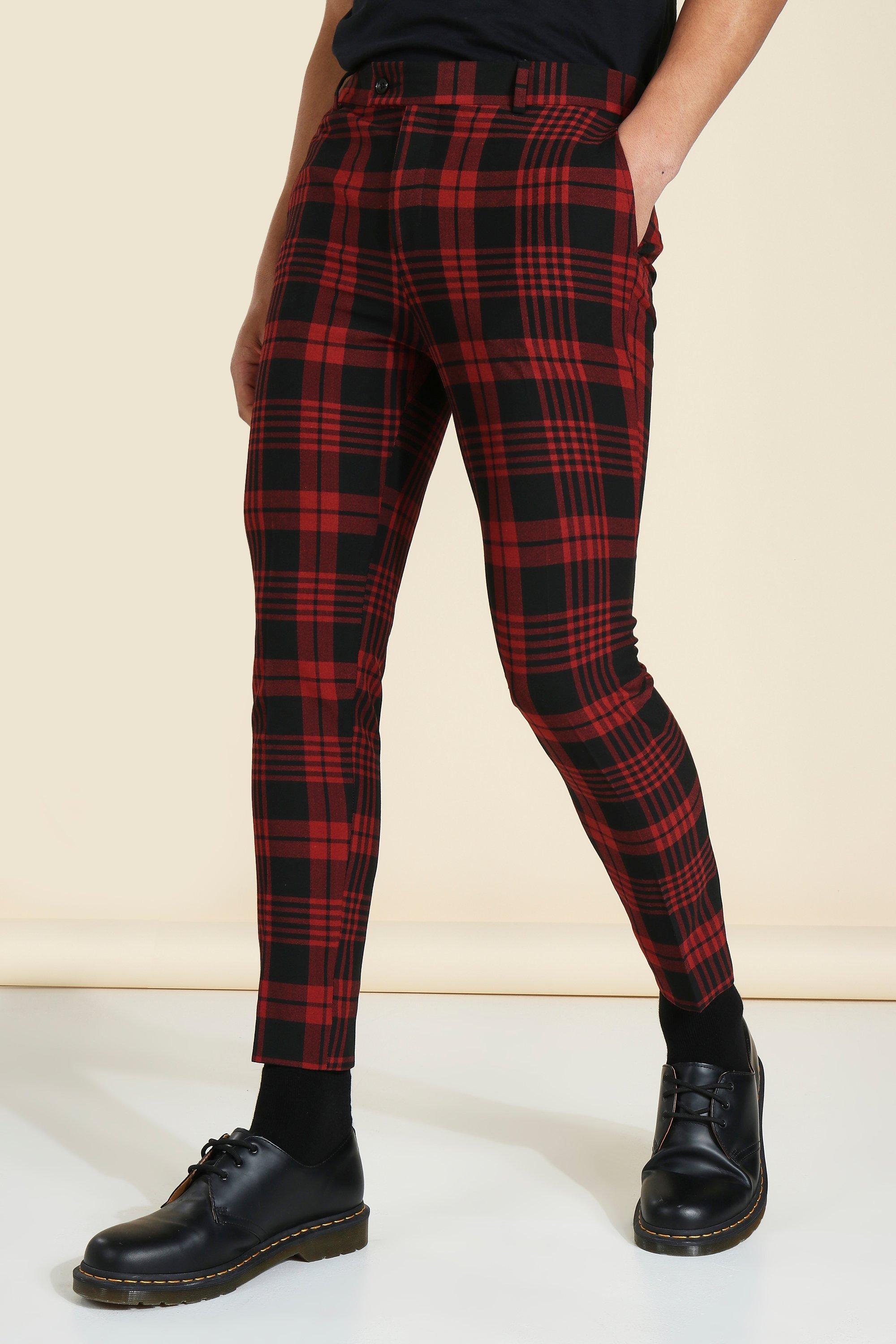 super skinny plaid pants