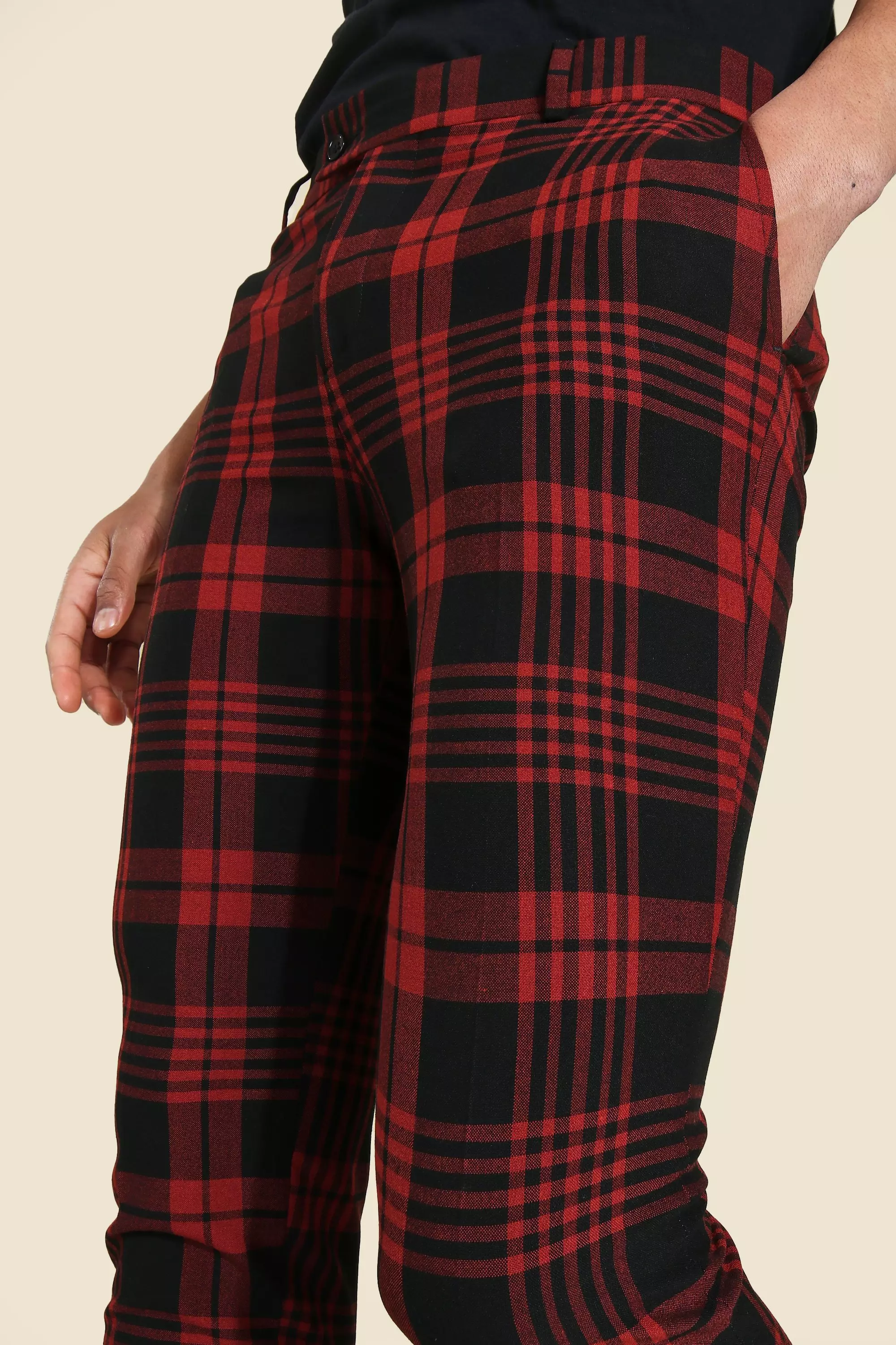 Super skinny checkered sales trousers