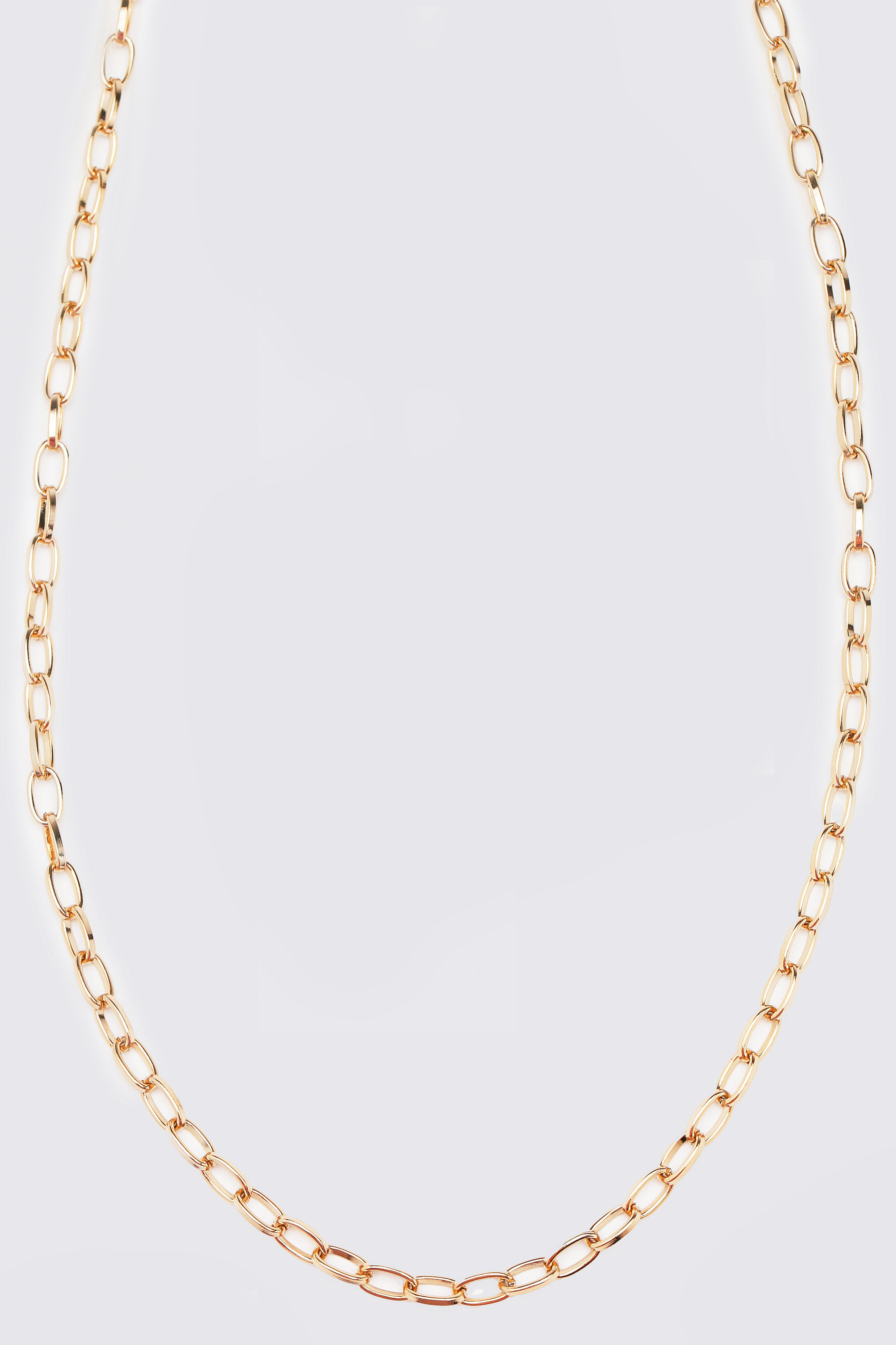 Mens Metallics Multi Link Anchor Chain Necklace, Metallics