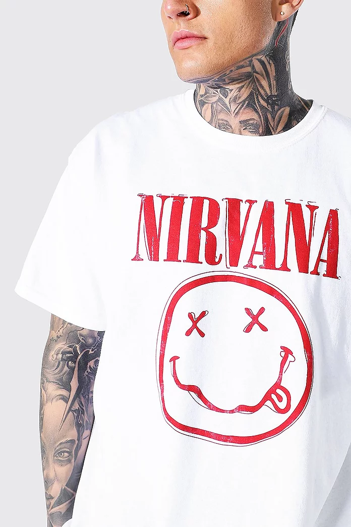 Oversized Nirvana Face License T-shirt