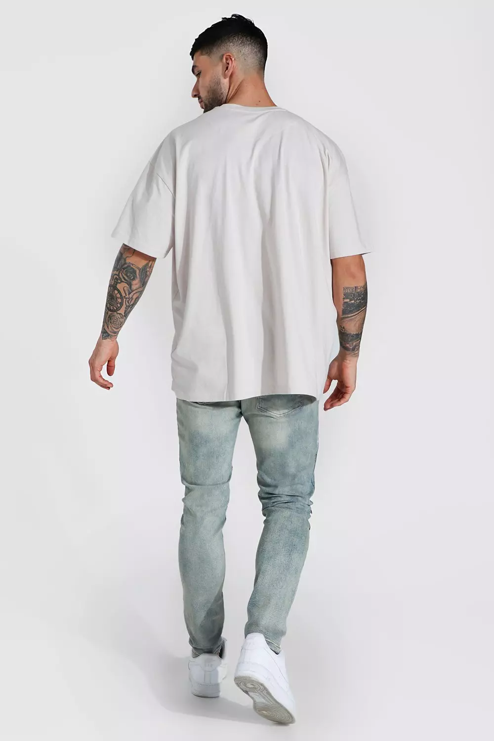 Skinny Stretch Painted Side Detail Jean | boohooMAN