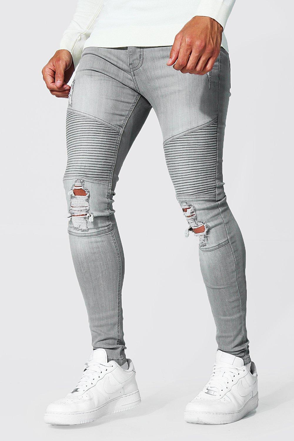 biker grey jeans