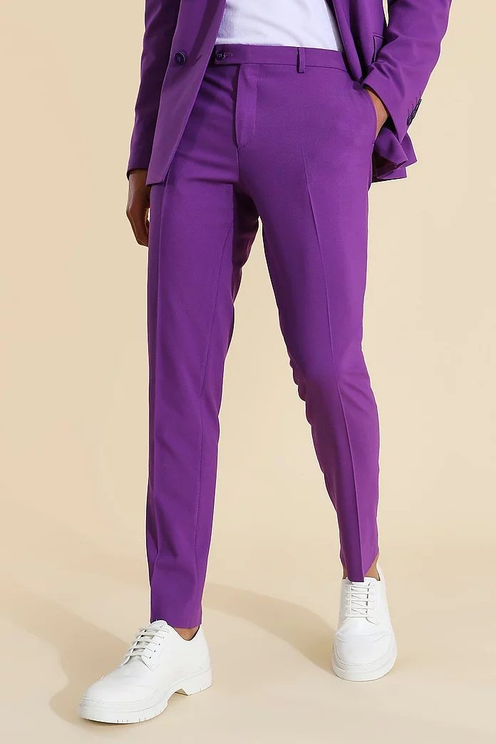 Mens Clothing Trousers Slacks and Chinos Formal trousers Purple BoohooMAN Slim Bandana Suit Pants in Lilac for Men 