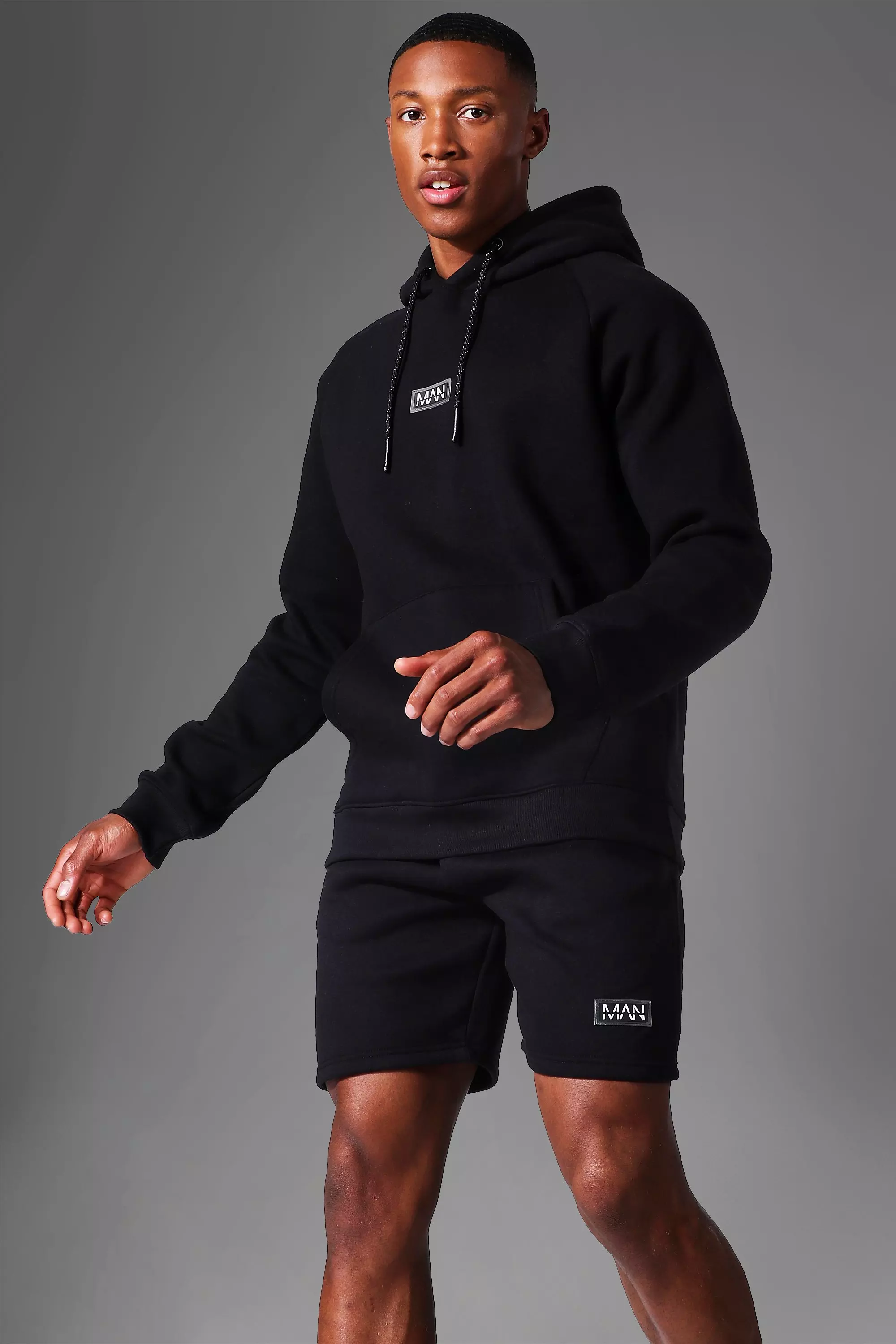 Boohooman hoodie and discount shorts