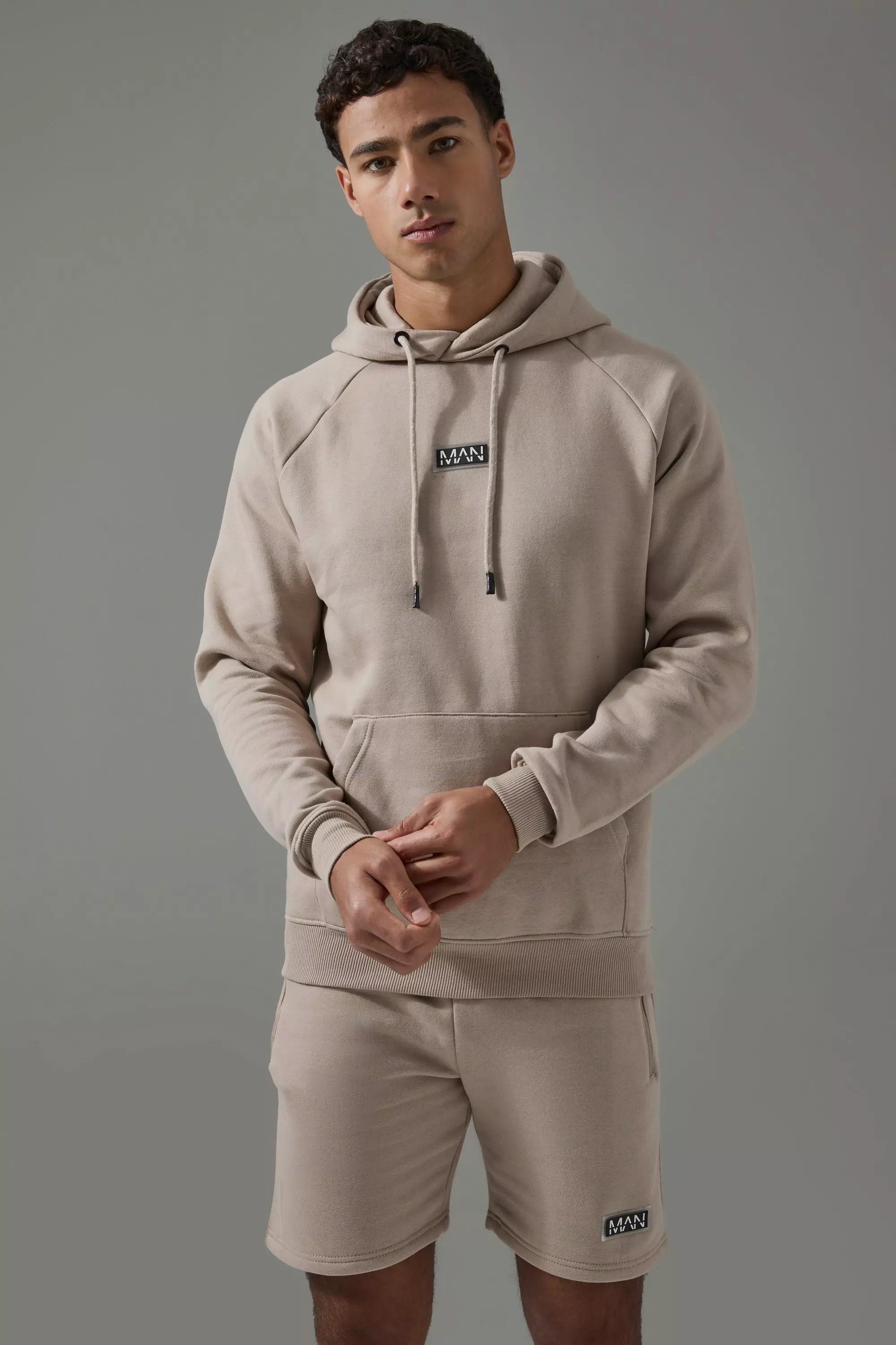 Man Active Gym Training Hoodie & Short Set