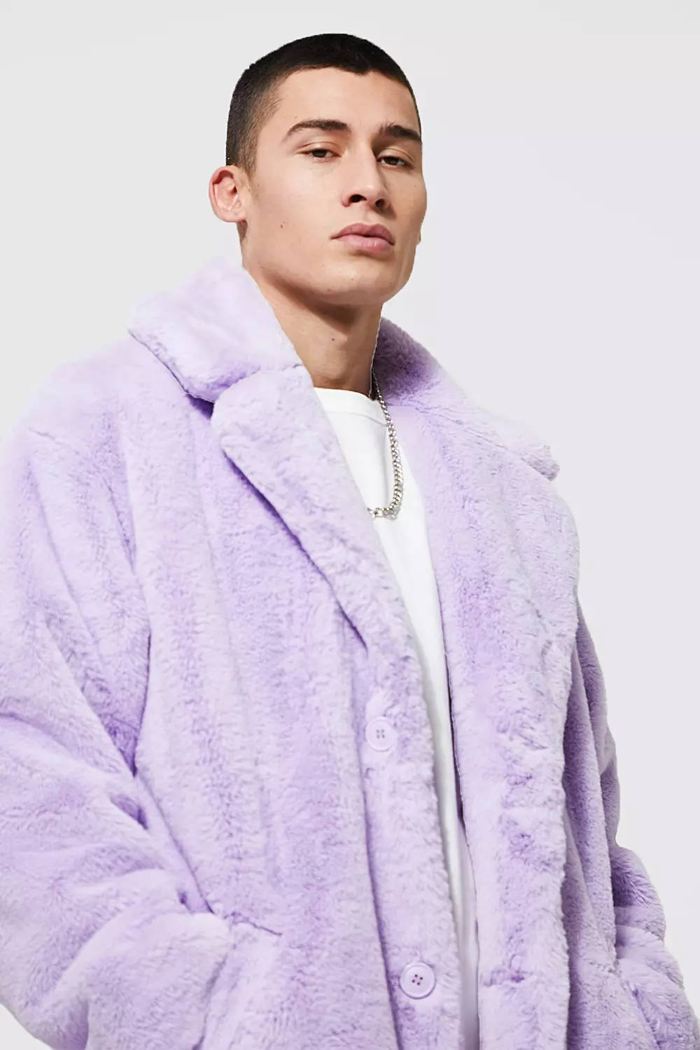 Boohooman on sale fur coat