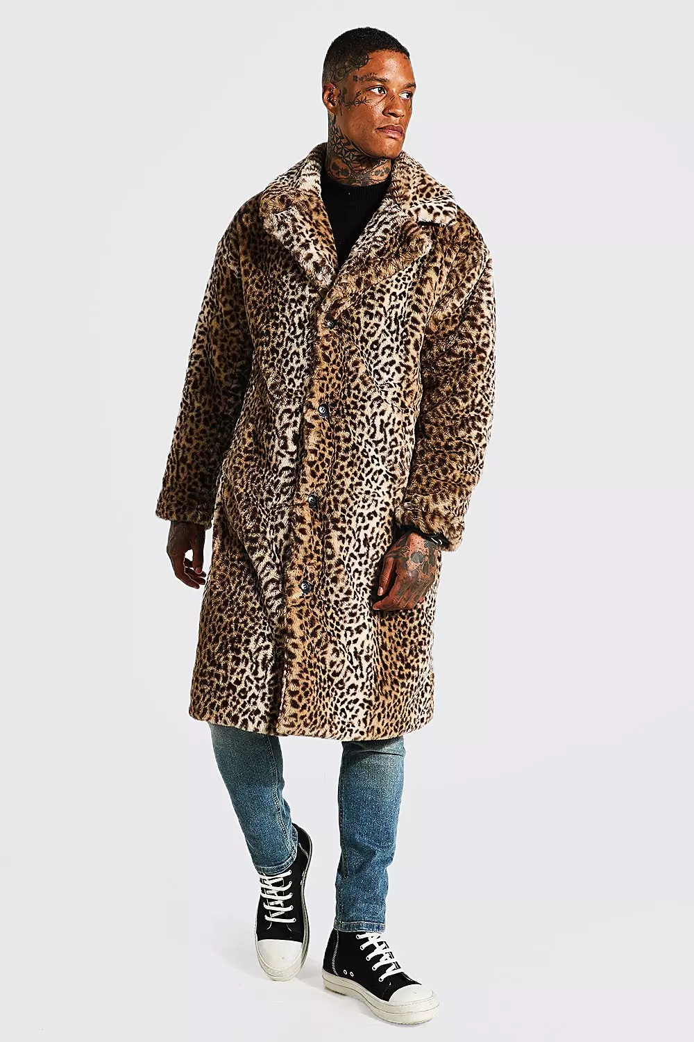 boohooMAN Men's Oversized Faux Fur Lounge Set