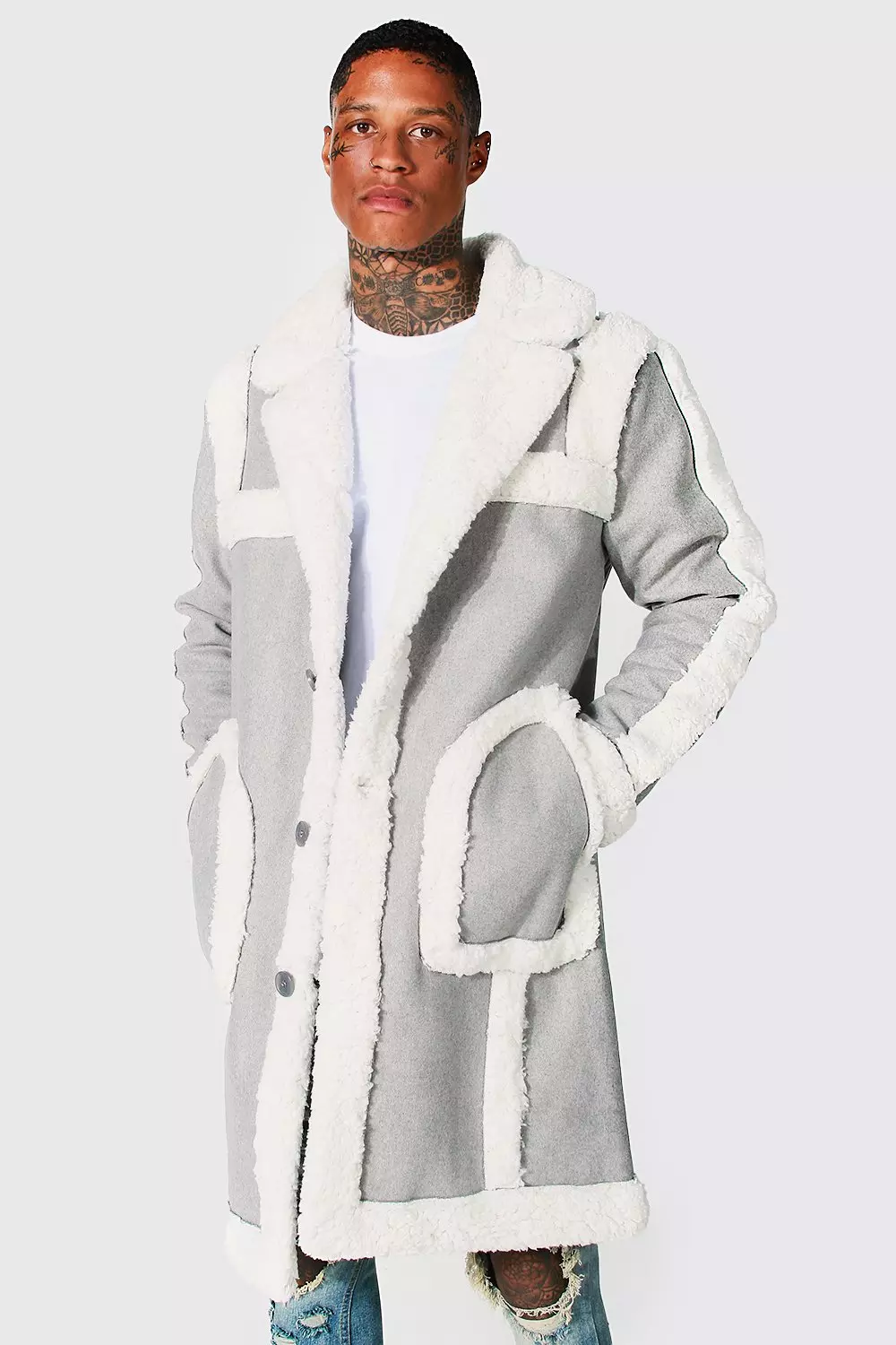 Longline hot sale aviator jacket