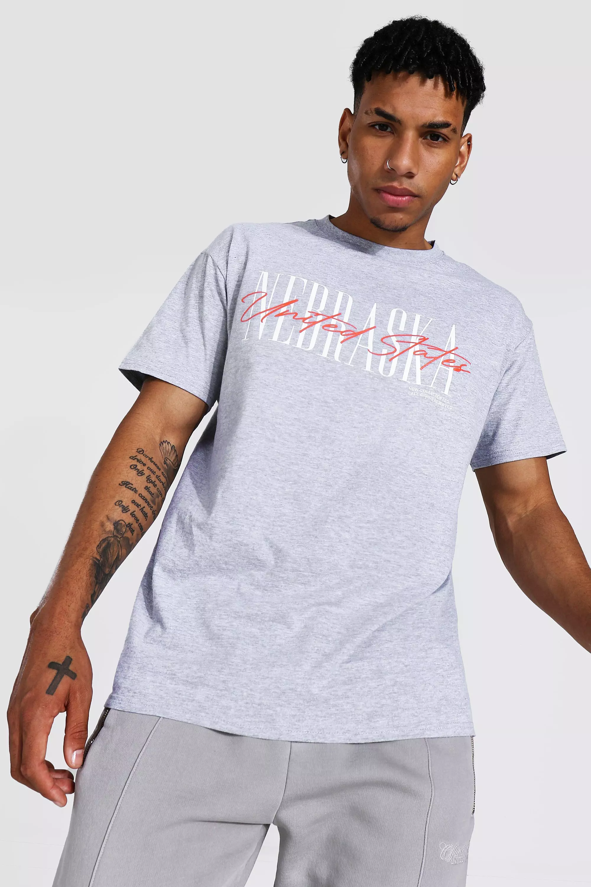 Printed T-shirt - Light grey marl/NFL - Men