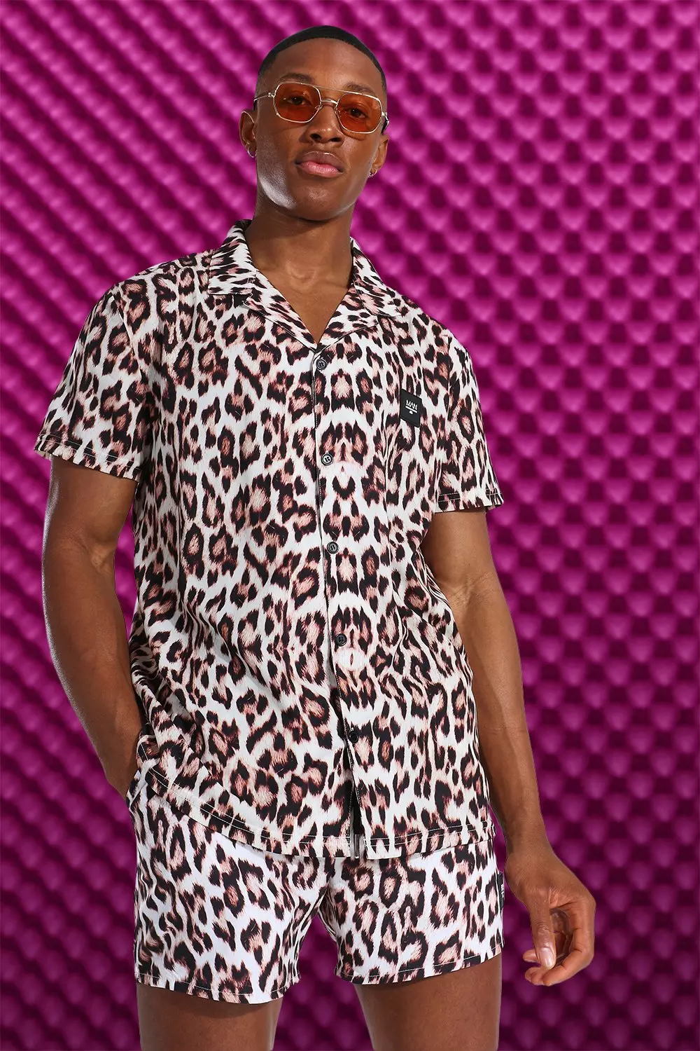 Leopard print sale shirt short sleeve